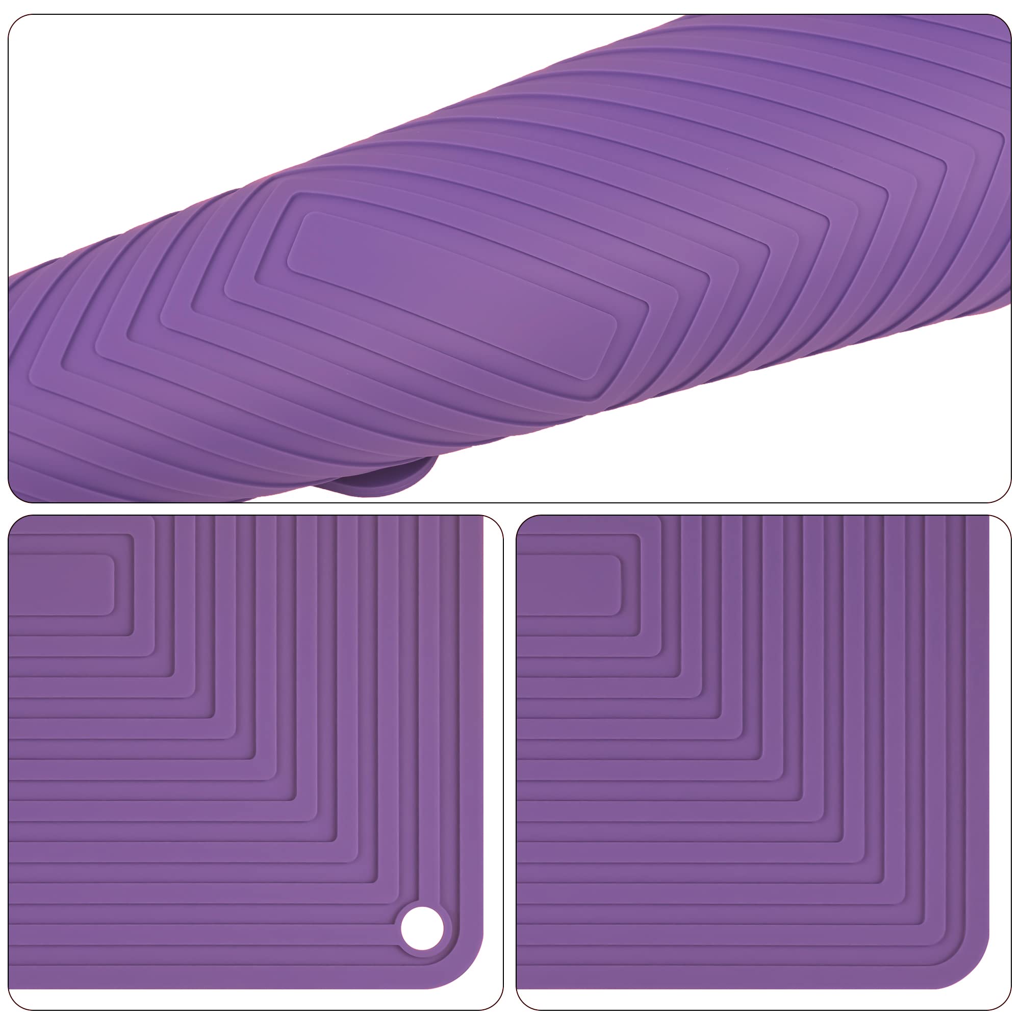 Smithcraft Trivets For Hot Dishes, Non Slip Hot Pads For Pots And Pans, Purple Silicone Pot Holders Mats, Heat Resistant Mat For