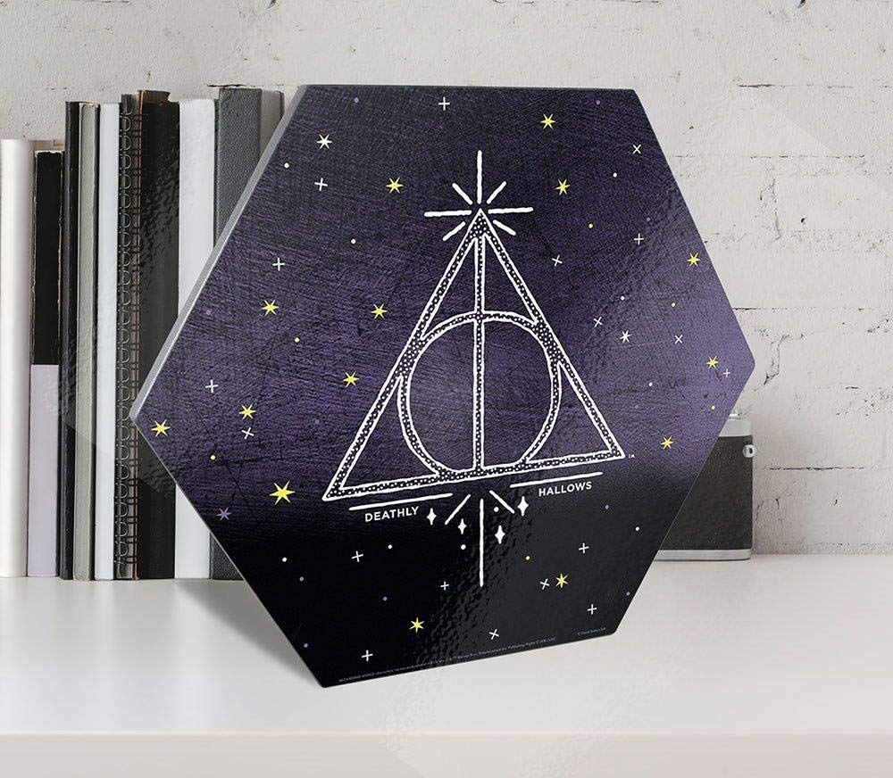 Harry Potter - Deathly Hallows - Tale Of The Three Brothers - 11.5    X 10    Hexagon Shaped Knexagon Wood Print - Hang Alone Or