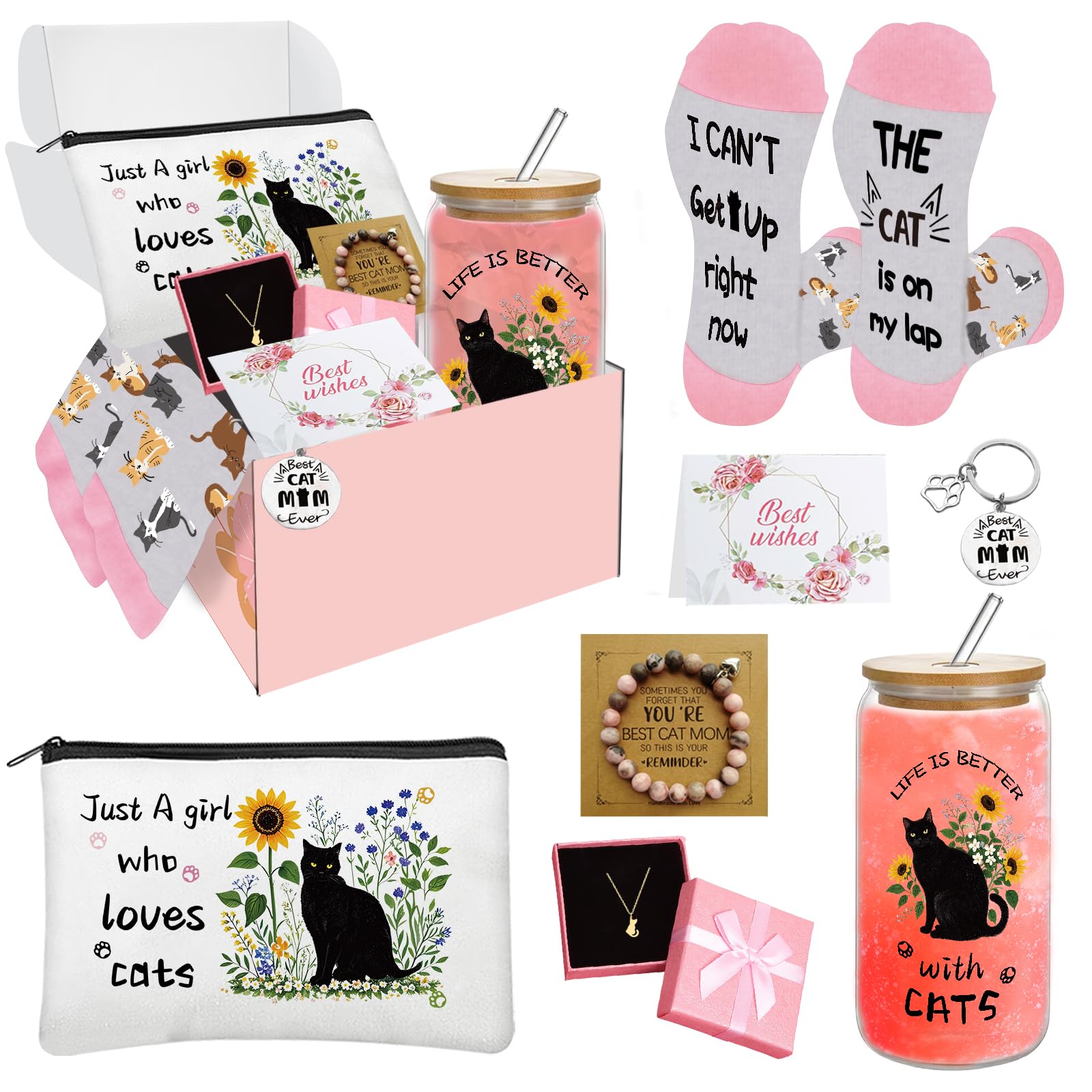 emzrivo Cat Lover Gifts for Women, Cats Mom Gifts for Mothers Day Birthday Christmas, Cat Gift for Women Crazy Cats Lady Essenti