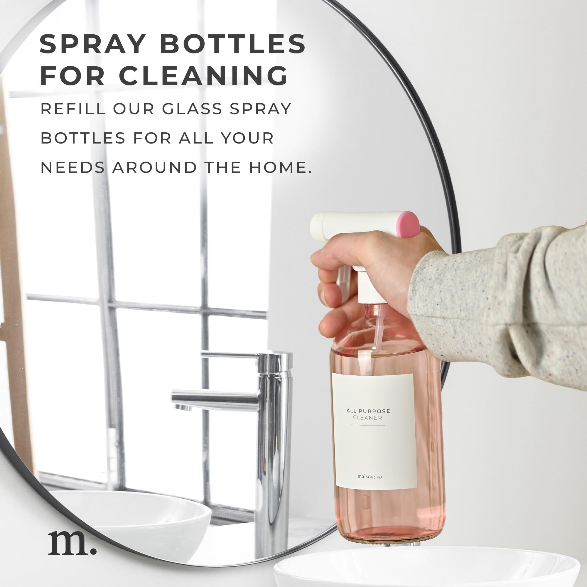 Maisonovo Spray Bottle For Hair | 16.9 Fl Oz Pink X 2 With 16 Labels