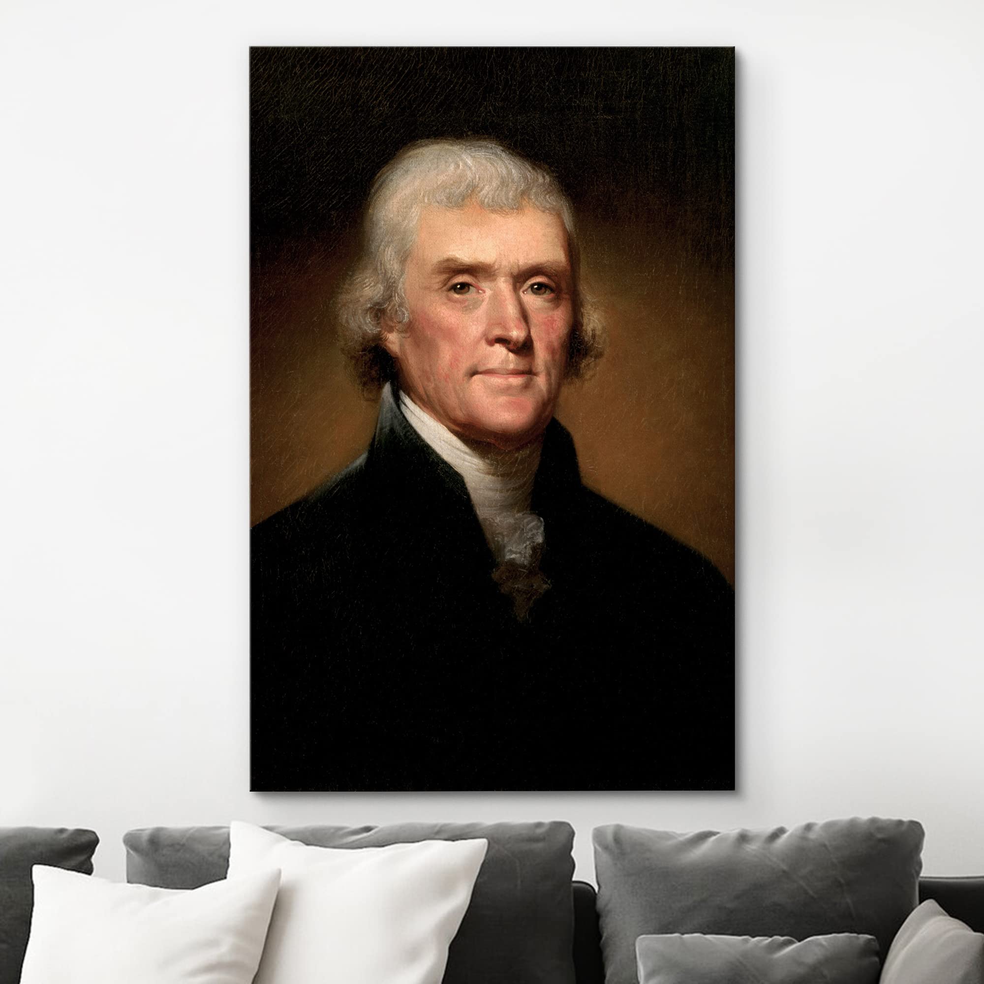 Wall26 Canvas Print Wall Art Portrait Of Thomas Jefferson People Pop Culture Historical Realism Famous Closeup Colorful Multicol