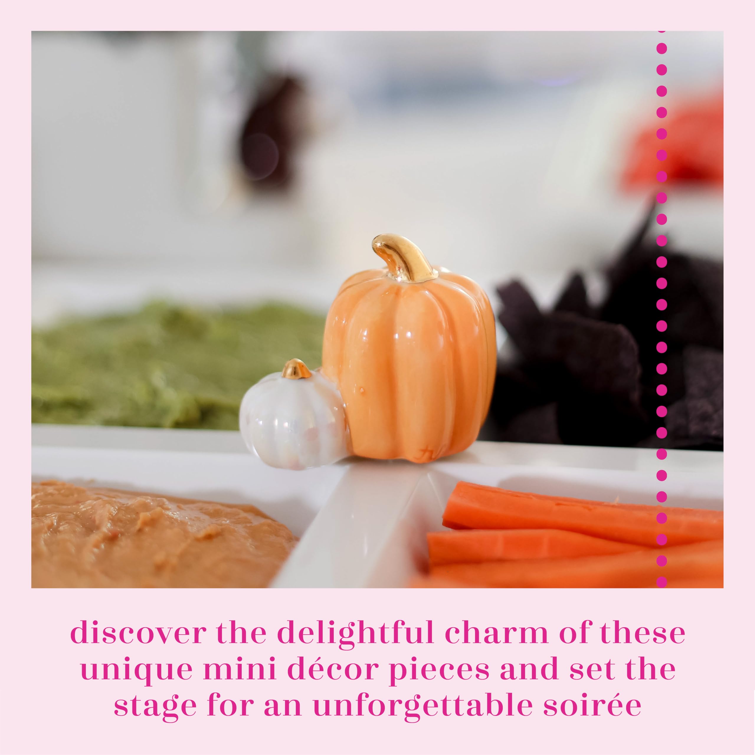 Nora Fleming Double Pumpkin - Hand-Painted Ceramic Halloween and Thanksgiving Decor - Fall Minis for The Home and Office