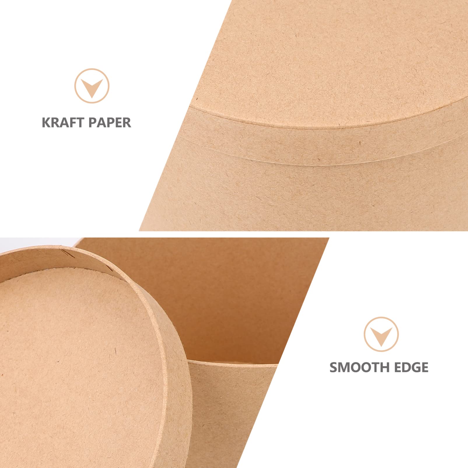 Paper Mache Boxes Round Boxes With Lids Diy Box Kraft Paper Container For Bakery Food Cookie Dessert Cake Flower 19X11Cm