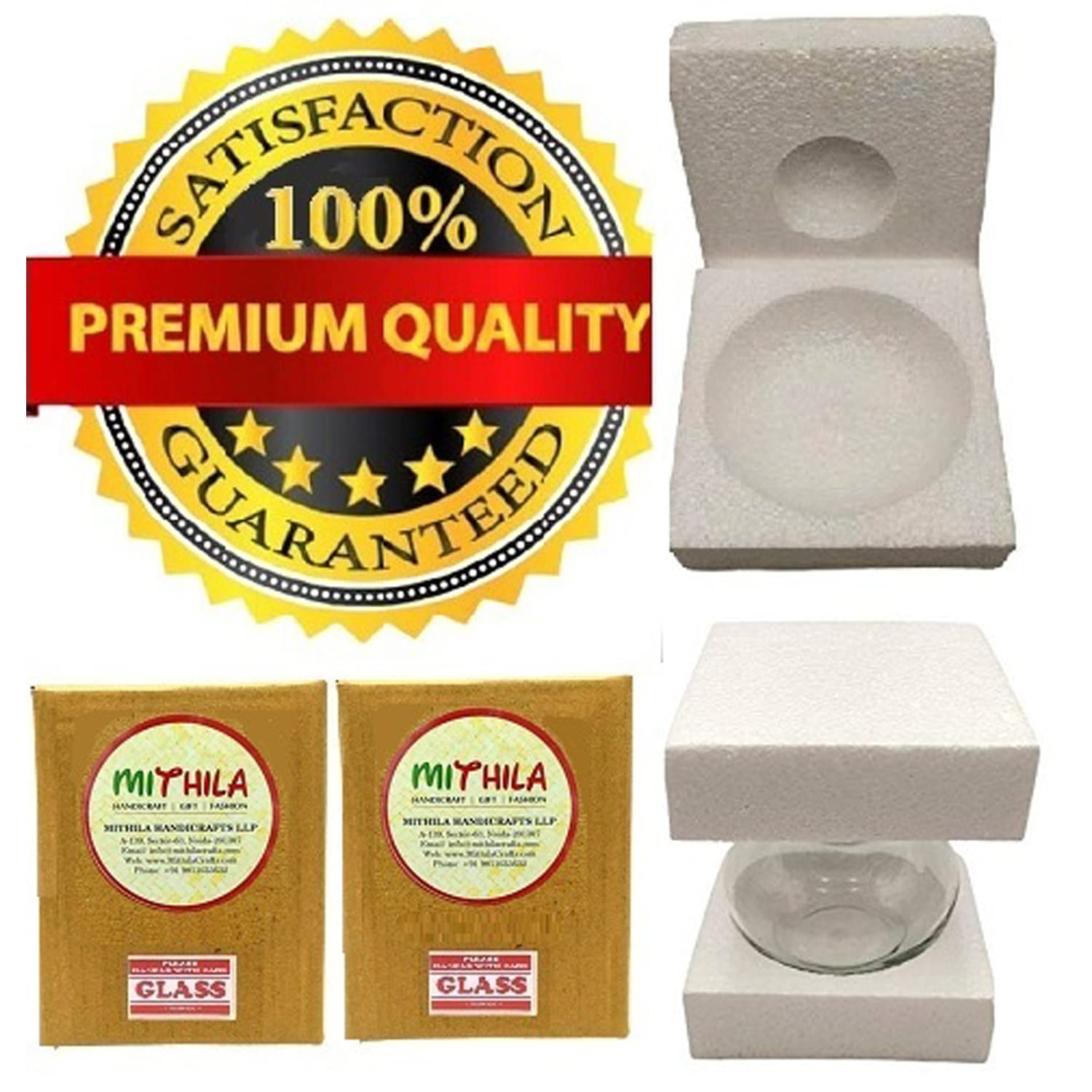 Mithila Handicrafts Flower Pot Glass Vase for Money & Bamboo Water Plants, Flowers - Elegant Frosted Printed Design Glass Pot Ho