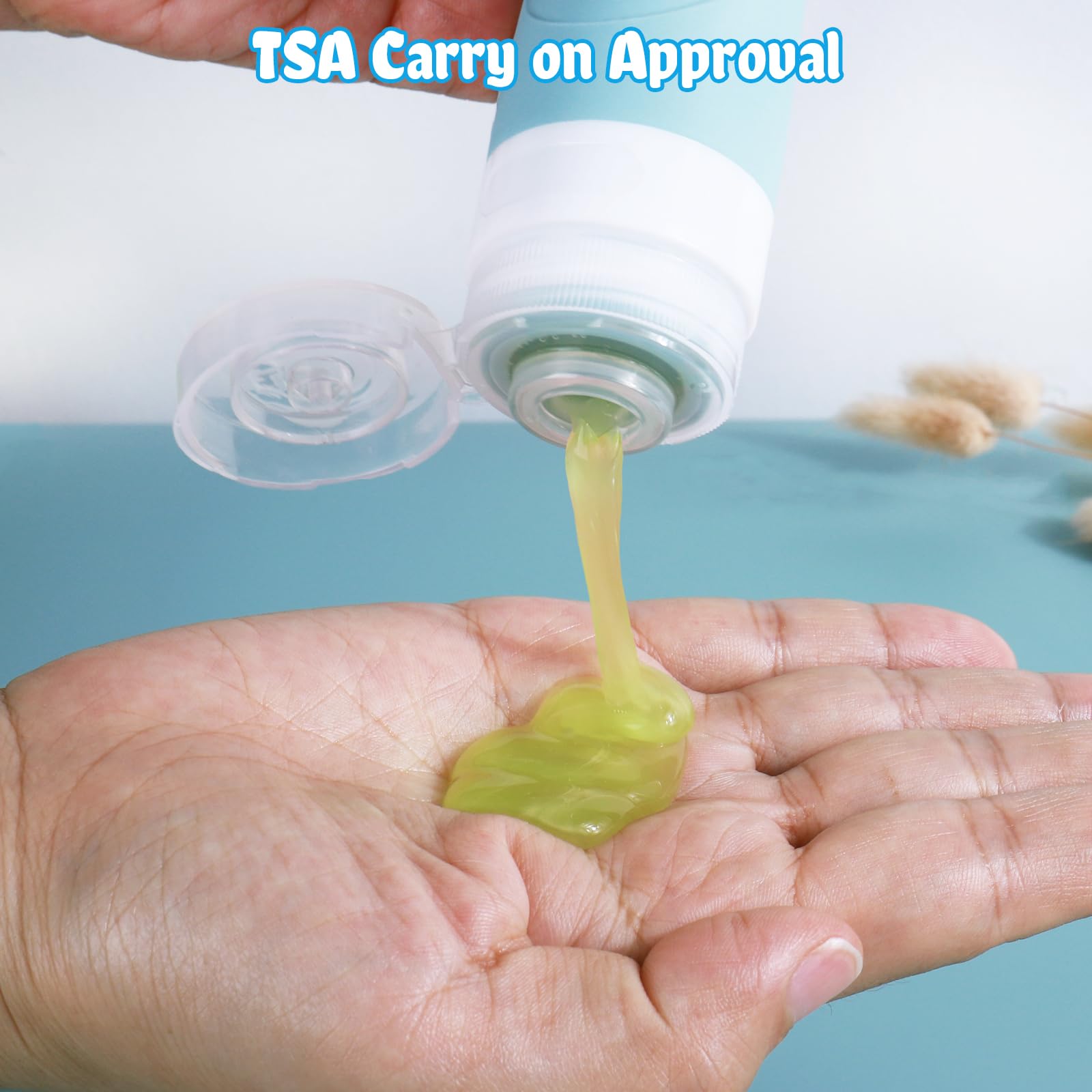 Glamfields Travel Bottles For Toiletries, Tsa Approved 3Oz Size Leak Proof Silicone Containers For Shampoo, Conditioner,Easy To