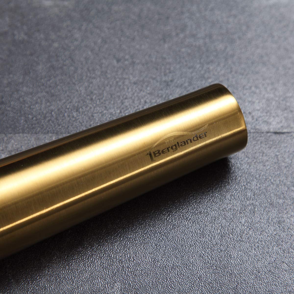 Berglander Gold Rolling Pin, 16.7 Inches Stainless Steel Matte Finish With Gold Titanium Plating Rolling Pin For Baking, Pizza,