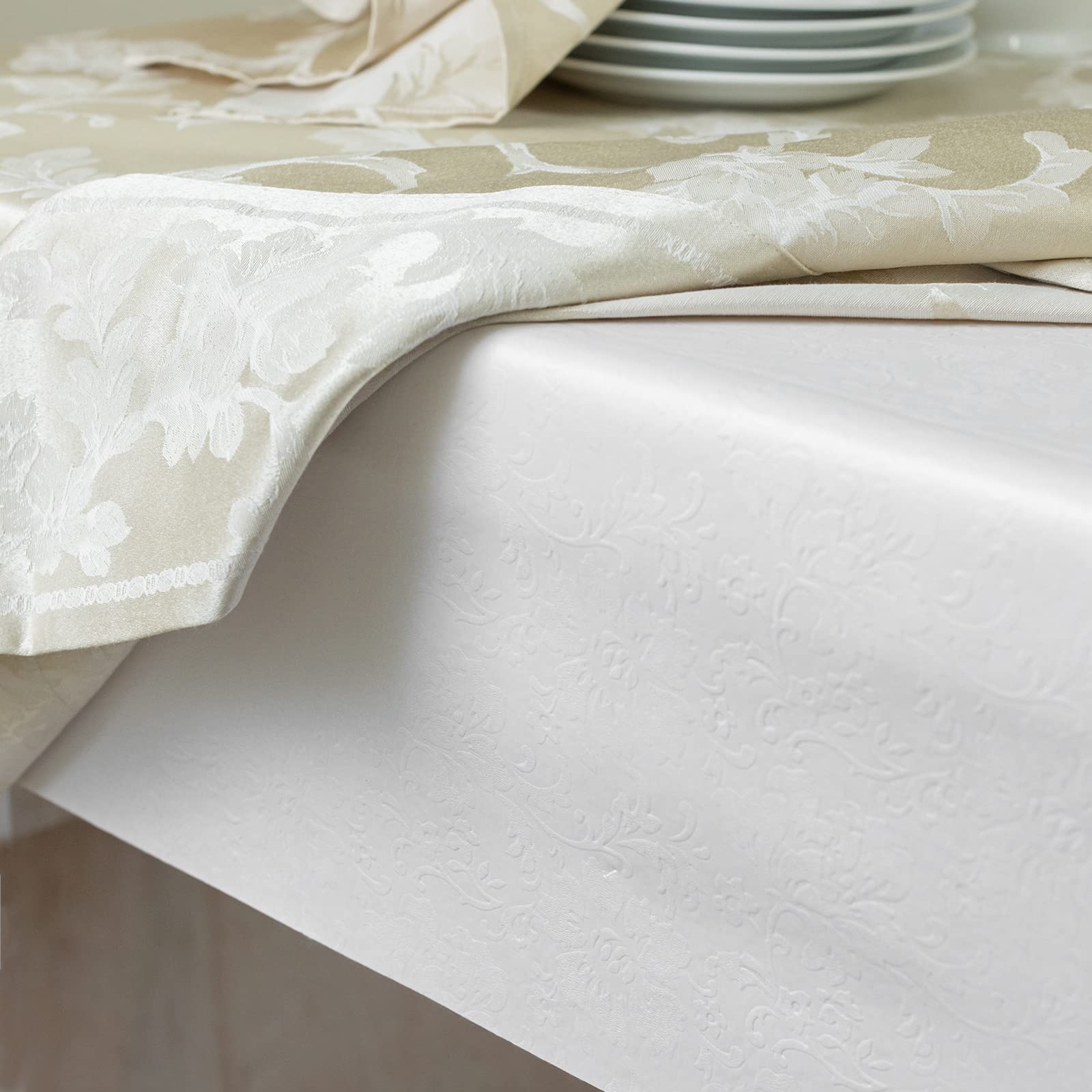 Benson Mills Deluxe Heavy Duty Vinyl Table Pad, Premium Table Protector, Waterproof With Flannel Backing, Quilted Design And Cus