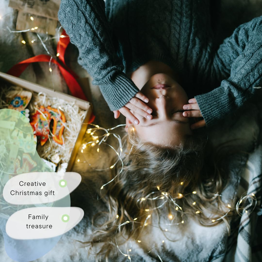 Dog Hanging Ornament For Christmas Tree 3.9 x 3 x 0.2 inches Handcrafted with Floral Patterns of Ukrainian Petrykivka Painting -