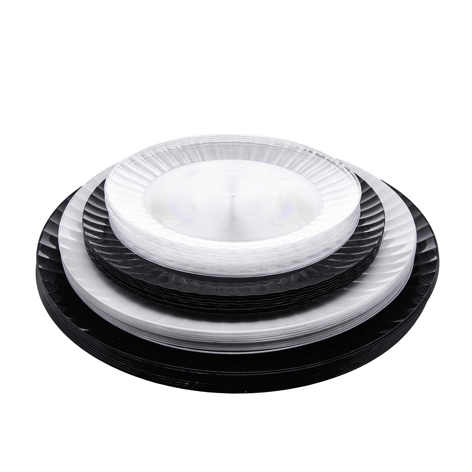 Party Essentials Deluxe Quality Hard Plastic 40 Count Party/Dinner Plates, 10-1/4-Inch, Clear