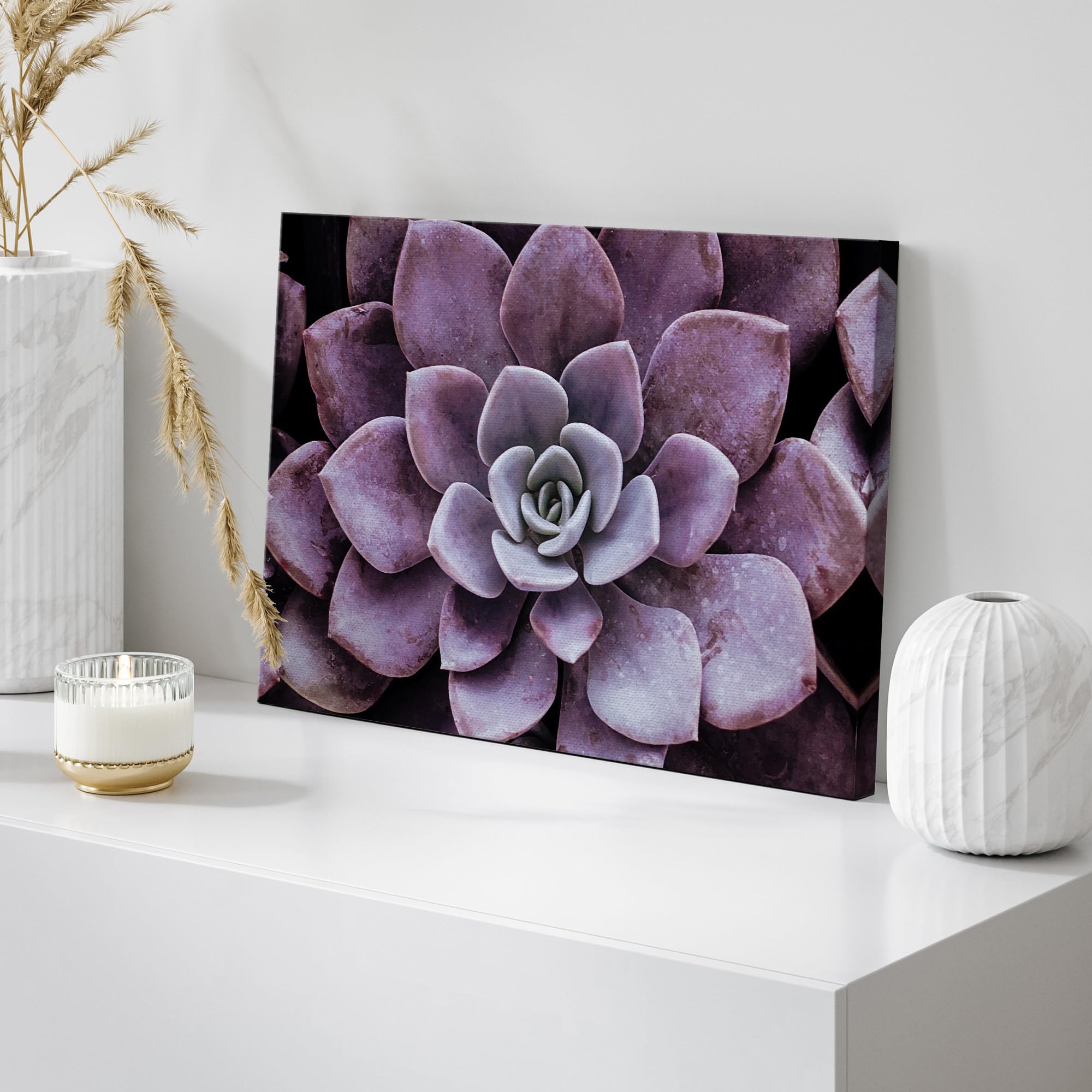 Wall26 Canvas Print Wall Art Closeup Of Blooming Purple Desert Succulent Floral Plants Photography Realism Rustic Scenic Colorfu