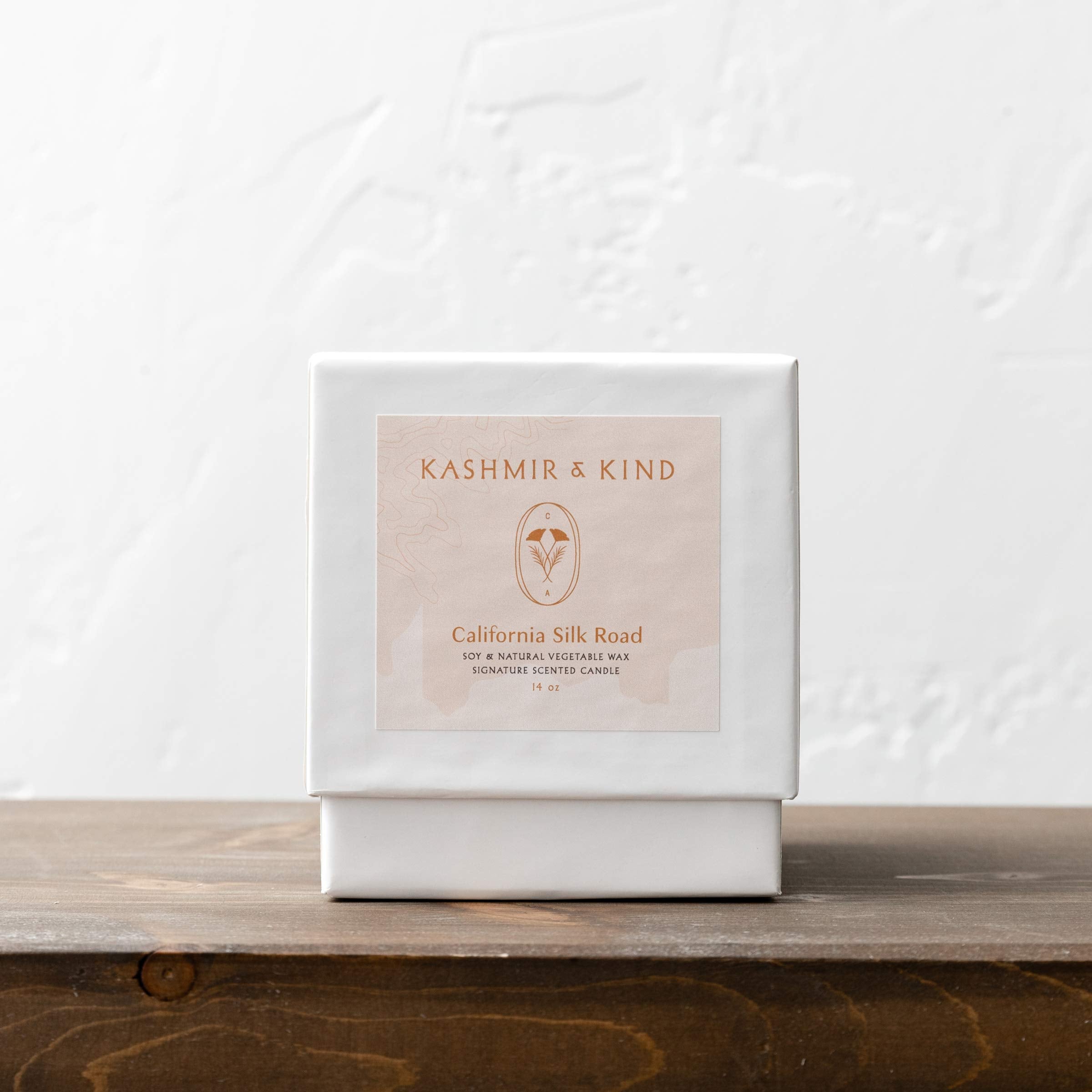 KASHMIR & KIND Luxury All Natural Soy Wax Candle, Signature Scented - California Silk Road, Nontoxic 14 oz Long Lasting Hours