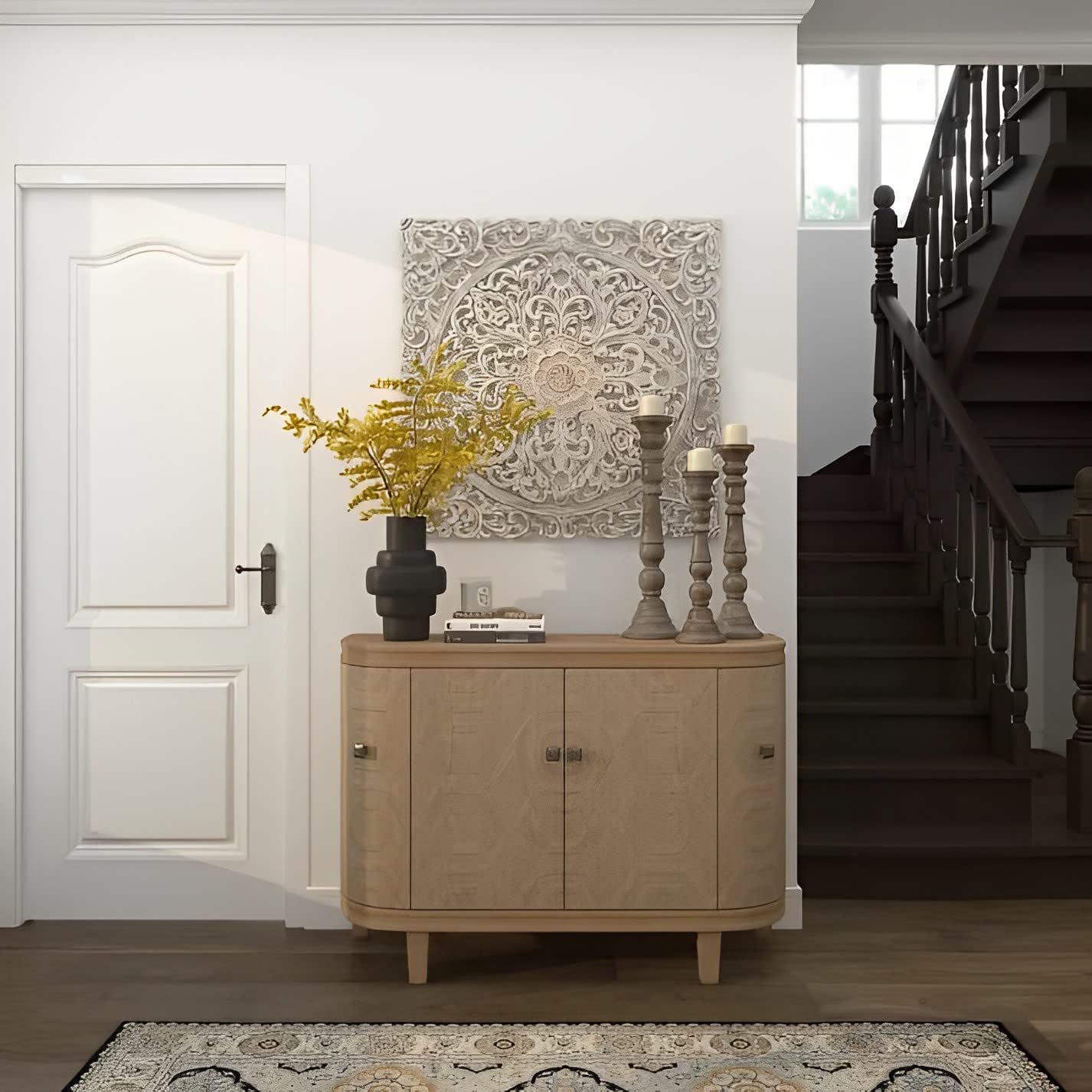 Wood Carving Wall Panel For Living Room And Bedroom 24 Inch X 24 Inch