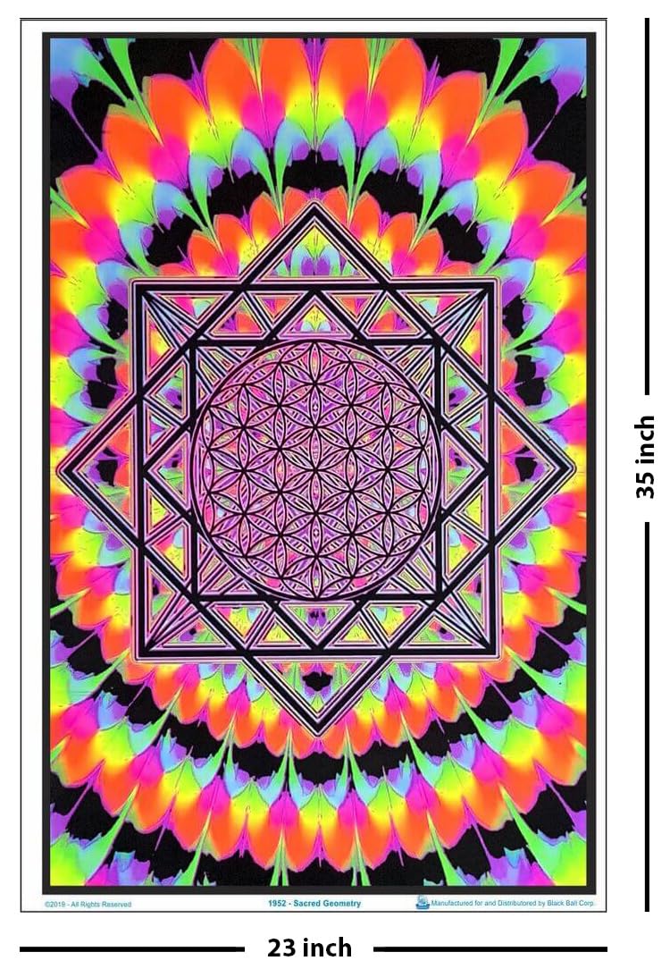 Sacred Geometry - Flocked - Blacklight Poster - 23'' X 35''
