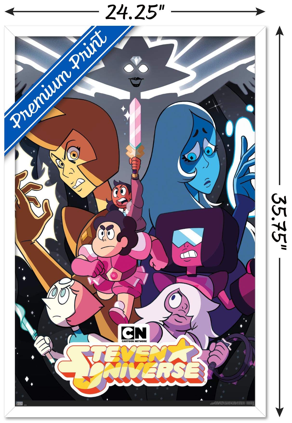 Trends International Steven Universe - One Sheet Wall Poster, 22.37'' X 34.00'', White Framed Version
