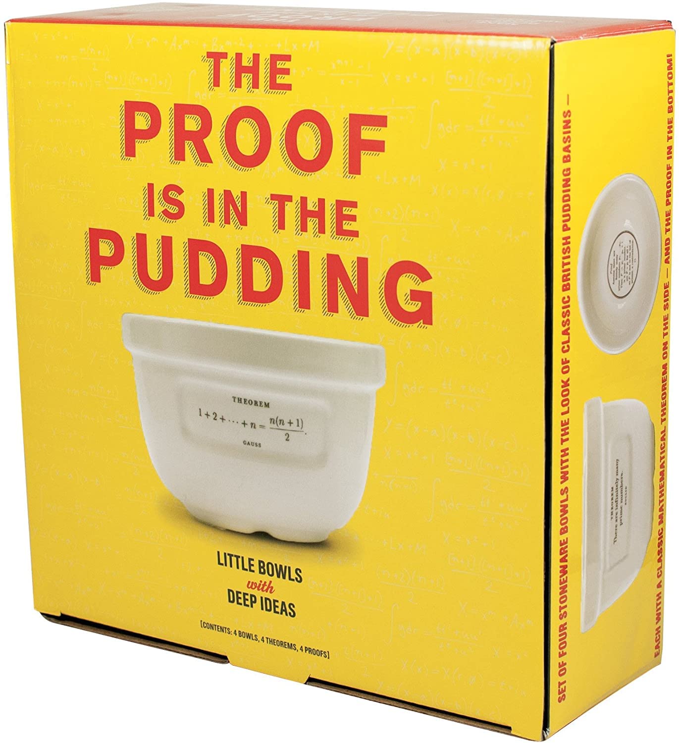 The Proof Is In The Pudding Bowls - Set Of Four Math Proof Joke - Ceramic