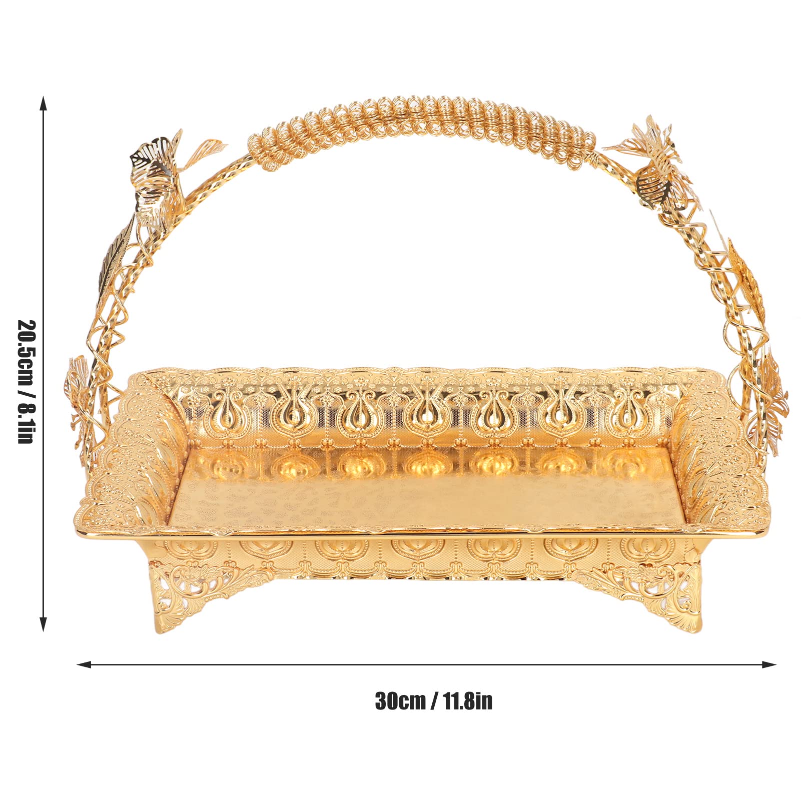 Coffee Serving Tray, Vintage Turkish Tea Coffee Serving Tray Decorative Trays Zinc Alloy Elegant Metal Serving Tray For Home Bar