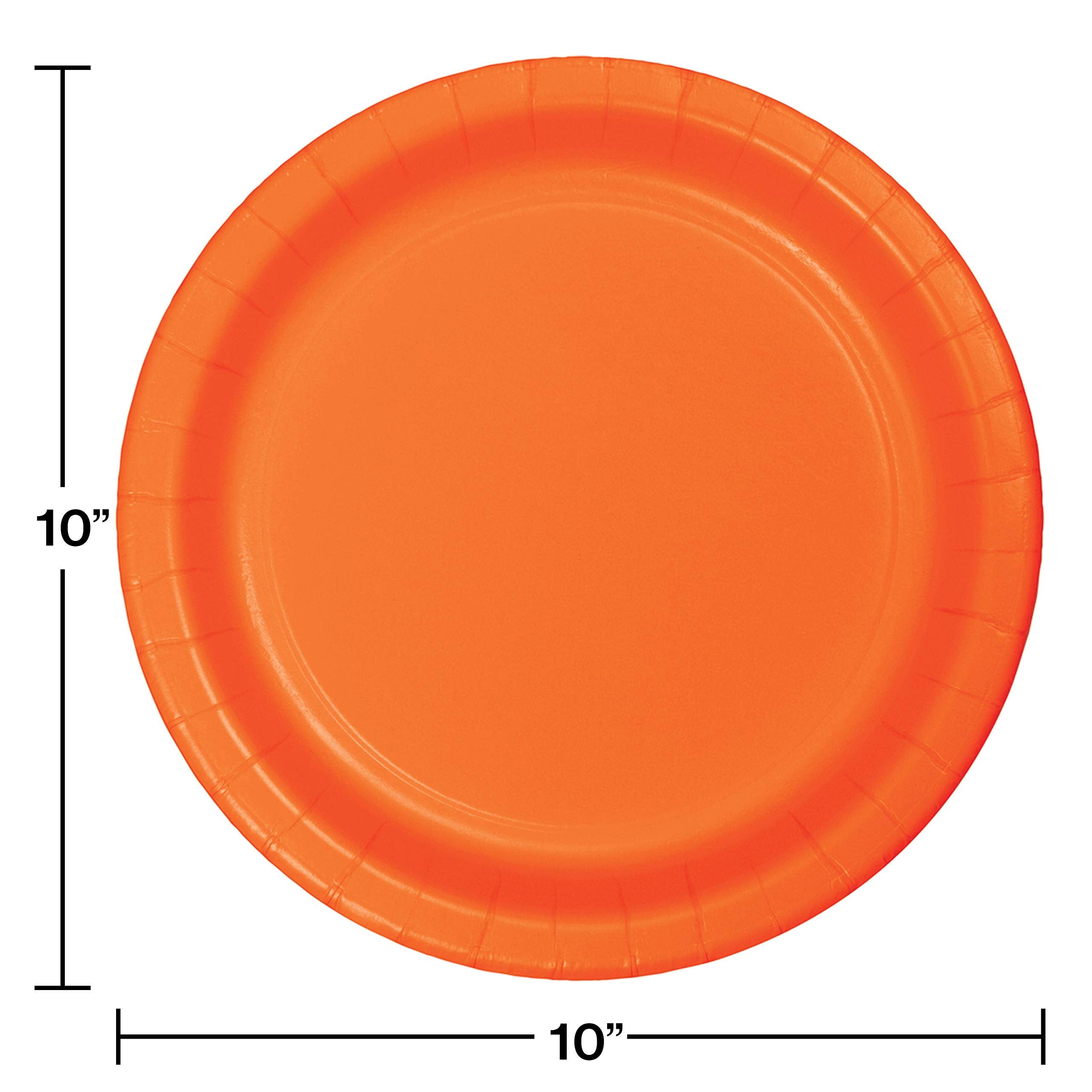 Creative Converting Touch Of Color 24 Count Paper Banquet Plates, Sun-Kissed Orange -