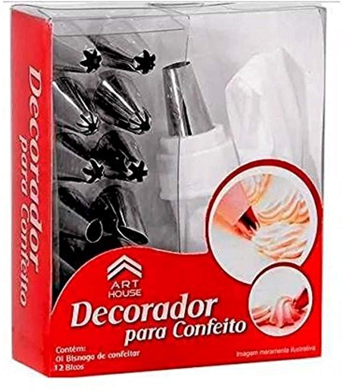 Kalitus Cake 12 Piece Cake Decorating Set Frosting Icing Piping Bag Tips With Steel Nozzles. Reusable & Washable