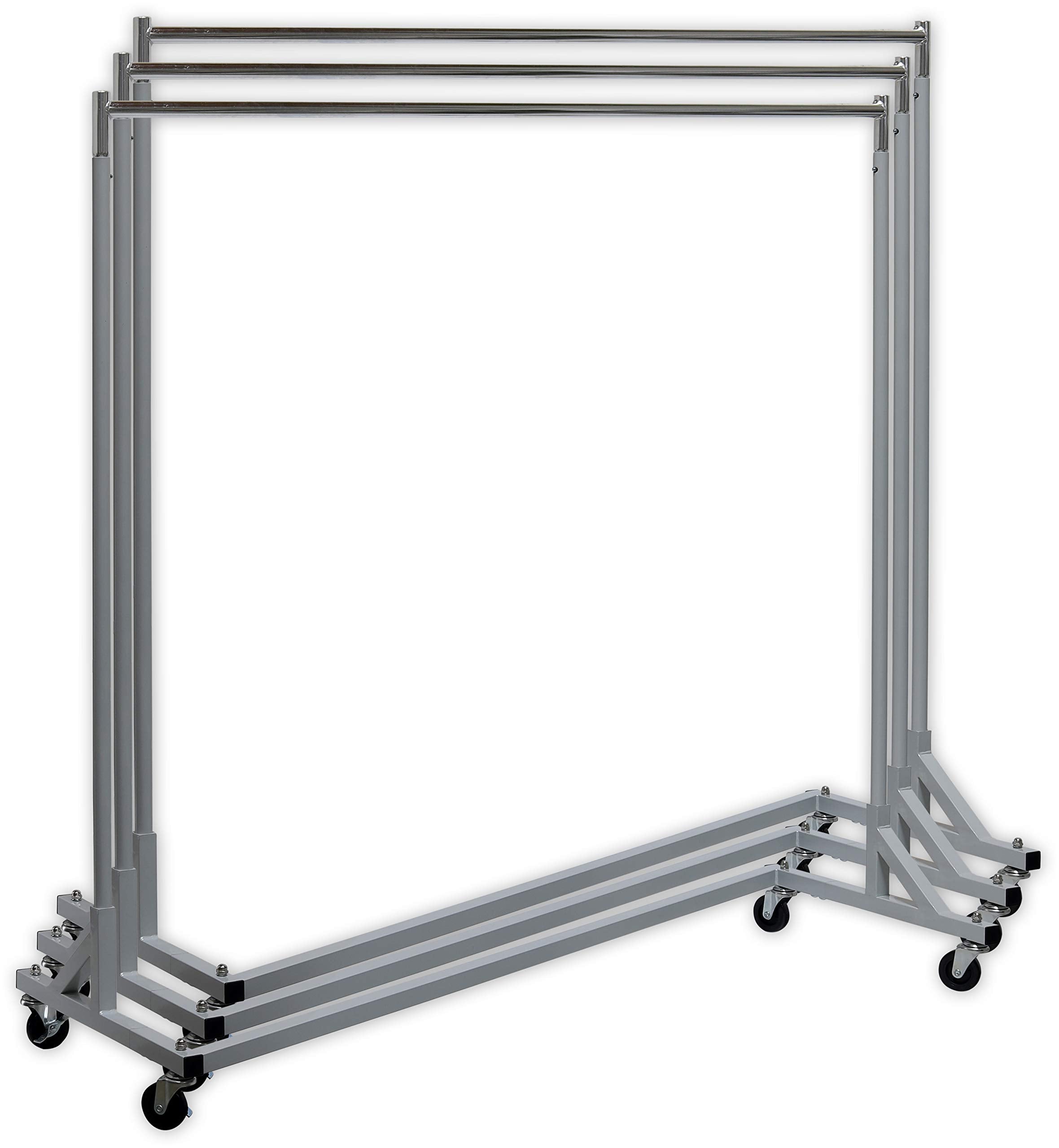 Simple Houseware Industrial Grade Z-Base Garment Rack, 400Lb Load With 62In Extra Long Bar