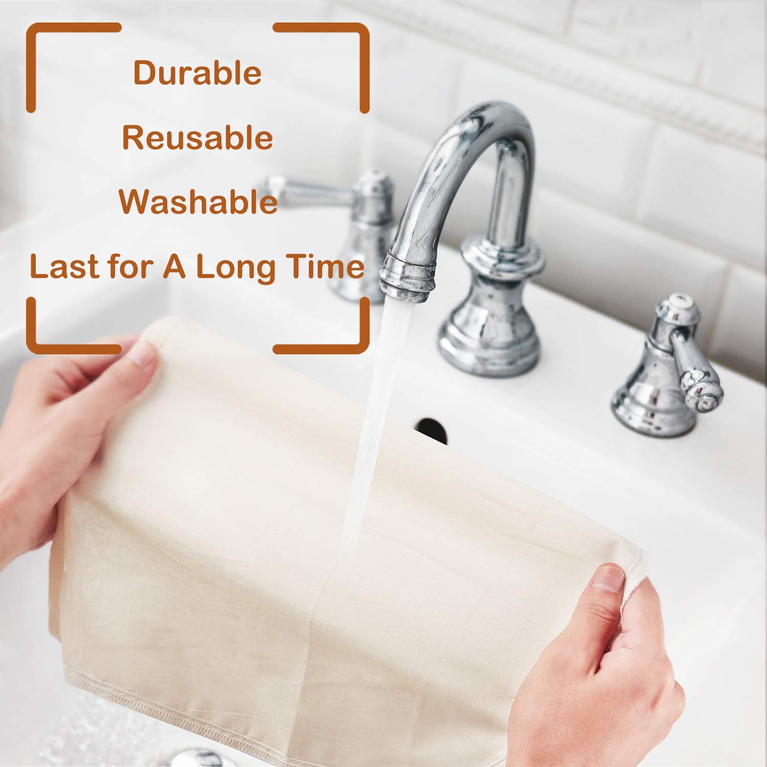 6 PCS 12''x12'' Nut Milk Bags - 100% Unbleached Cotton Cheesecloth  Reusable Food Strainer Colander For Straining Almond/Oat Milk  Celery Juice  Cold Brew Coffee  Yogurt and Cheese Making