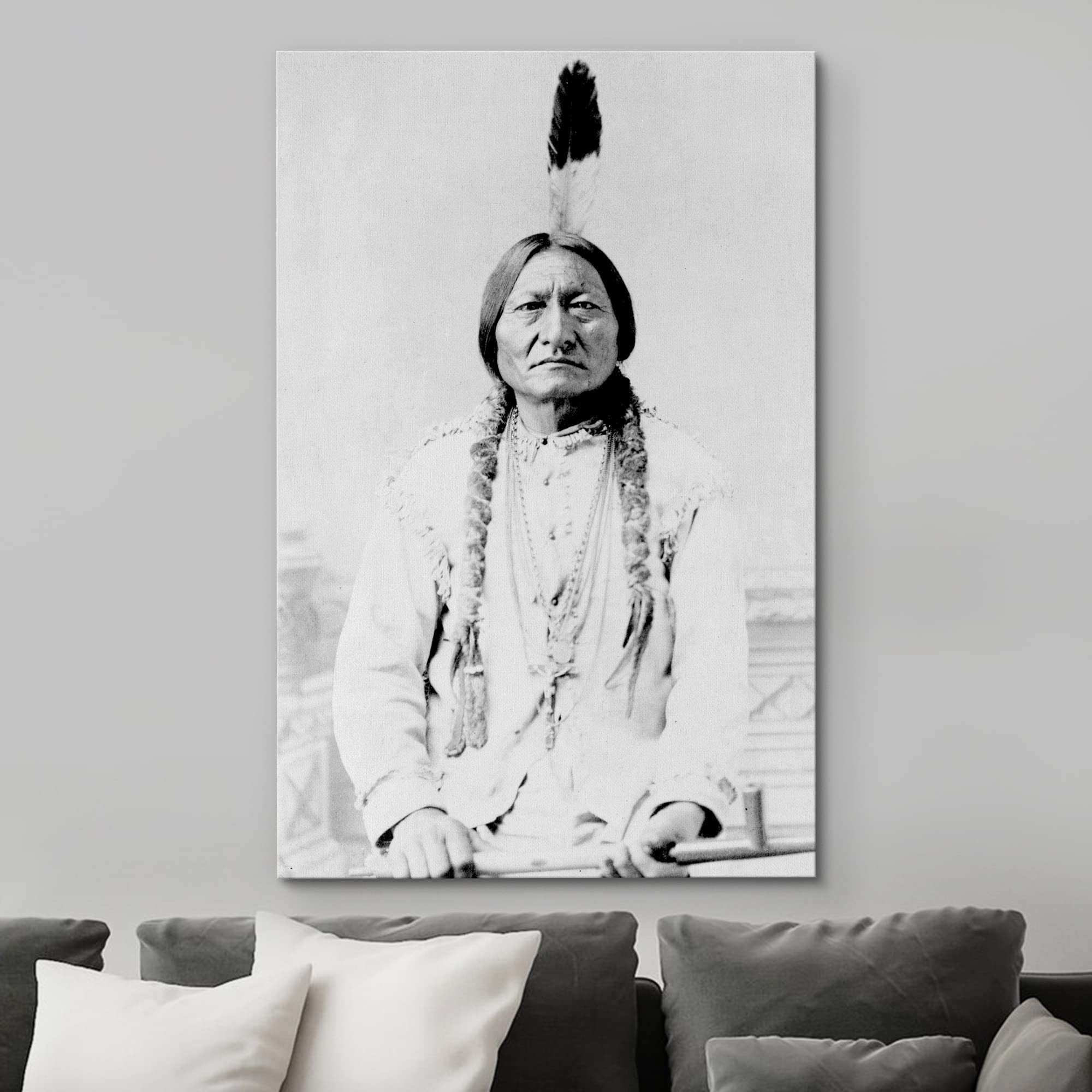 Wall26 Canvas Print Wall Art Portrait Of Sitting Bull People Pop Culture Historical Realism Famous Closeup Colorful Multicolor C