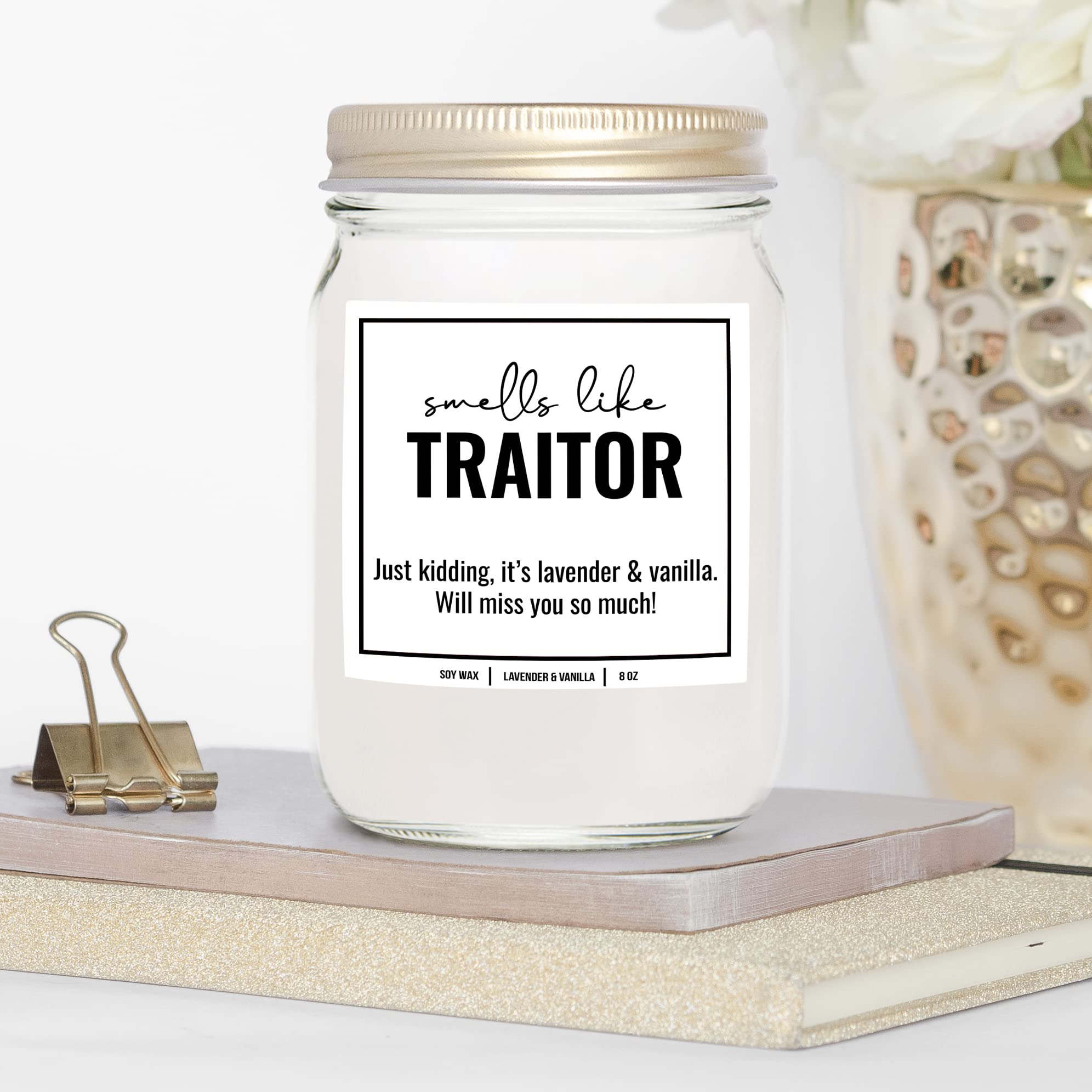 YouNique Designs New Job Candle Women, 8 Ounces, Going Away Candle Coworker, Coworker Leaving Candle Women, Farewell, Goodbye, A