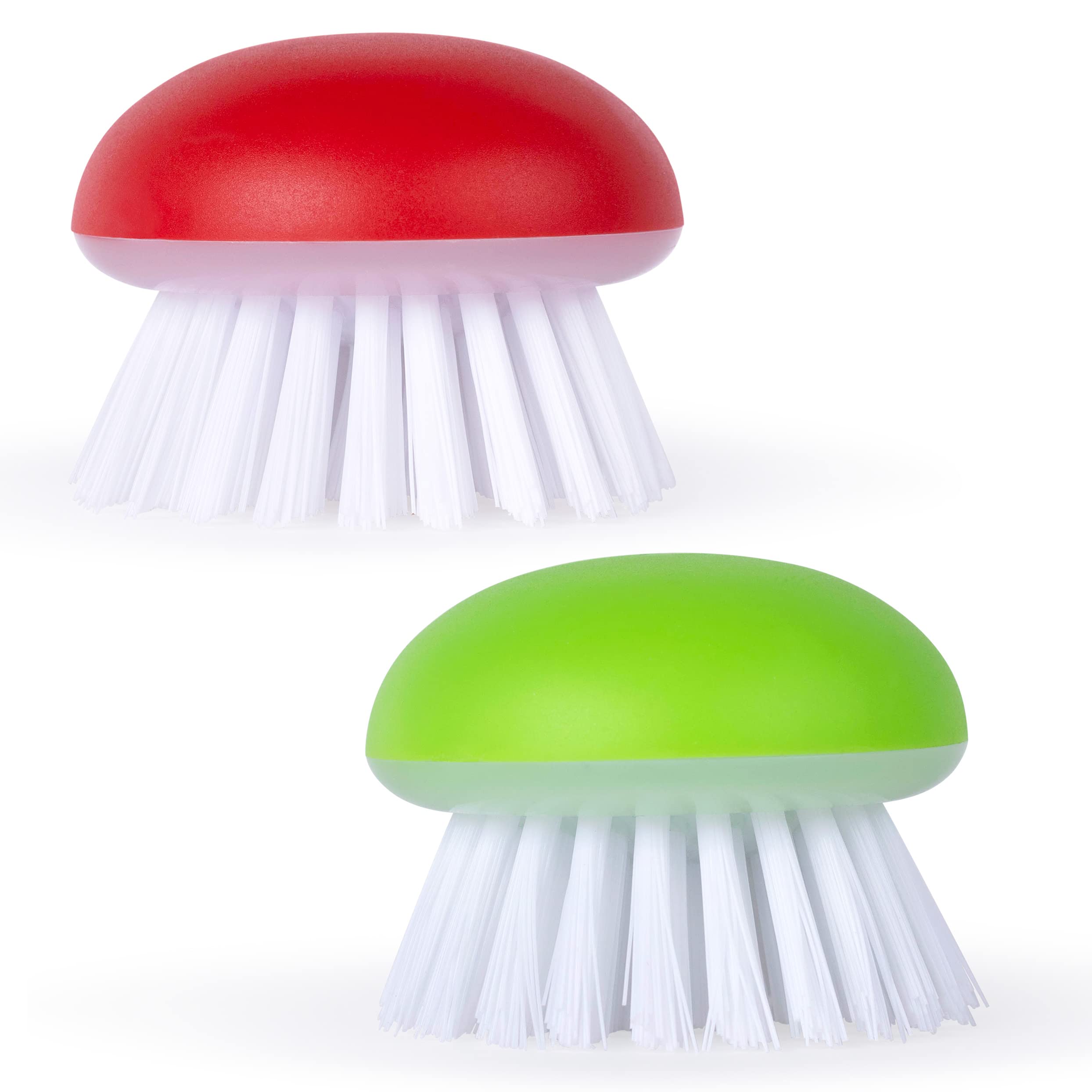 Vegetable Brush Scrubber For Food - 2Pcs Set Fruit And Veggie Brush - Silicone Top And Ultra-Strong Bristles Potato Scrubber - P