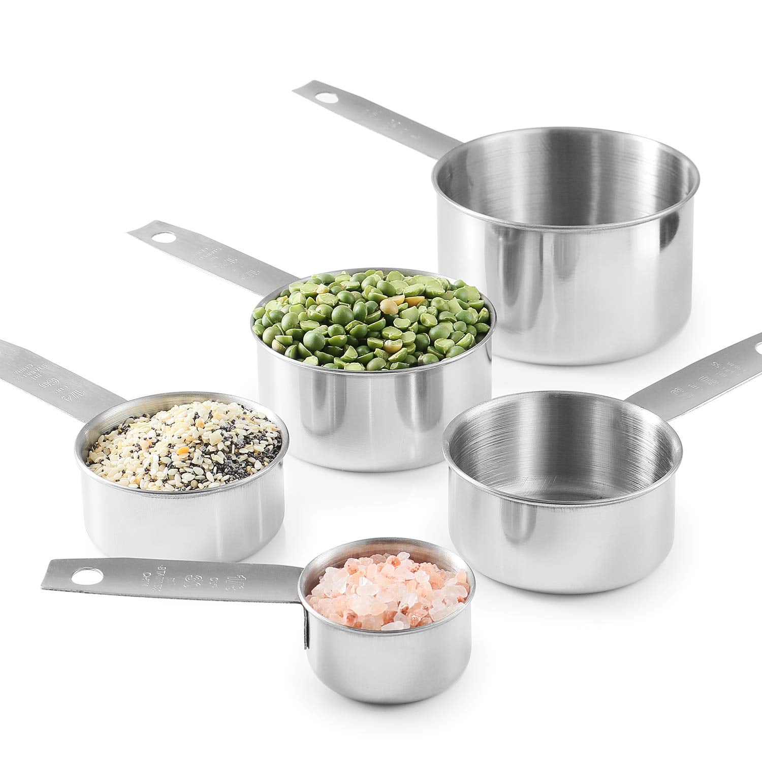 Stainless Steel Measuring Cups, Laxinis World 5 Piece Stackable Measuring Set (1)