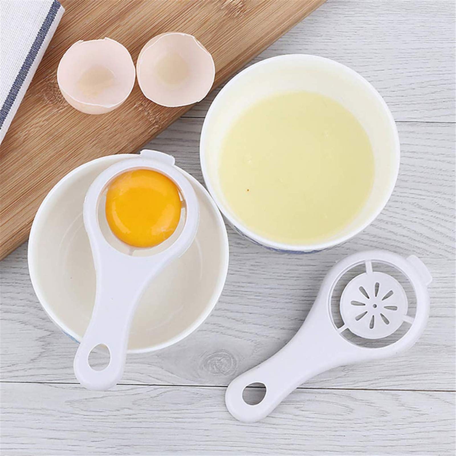 Zswell Round Silicone Cake Pan Baking Mold 6 Inches - Set Of 2 - Bpa-Free - Kitchen Baking Tool Red And Blue With Egg White Sepa