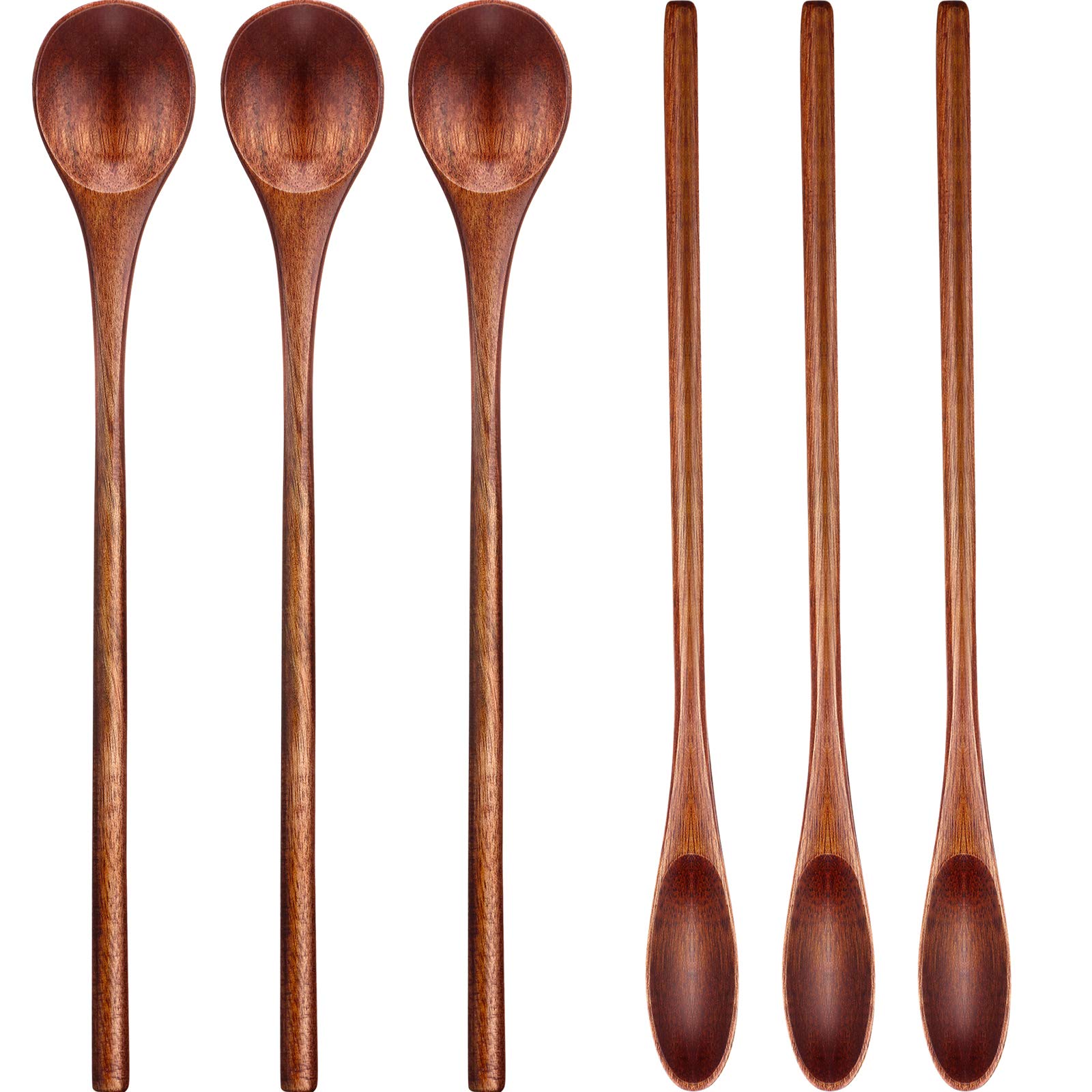 Wooden Coffee Spoons Long Handle Small Wooden Stir Spoon Korean Rice Spoons Wooden Teaspoon Handmade Wood Mixing Spoon For Kitch