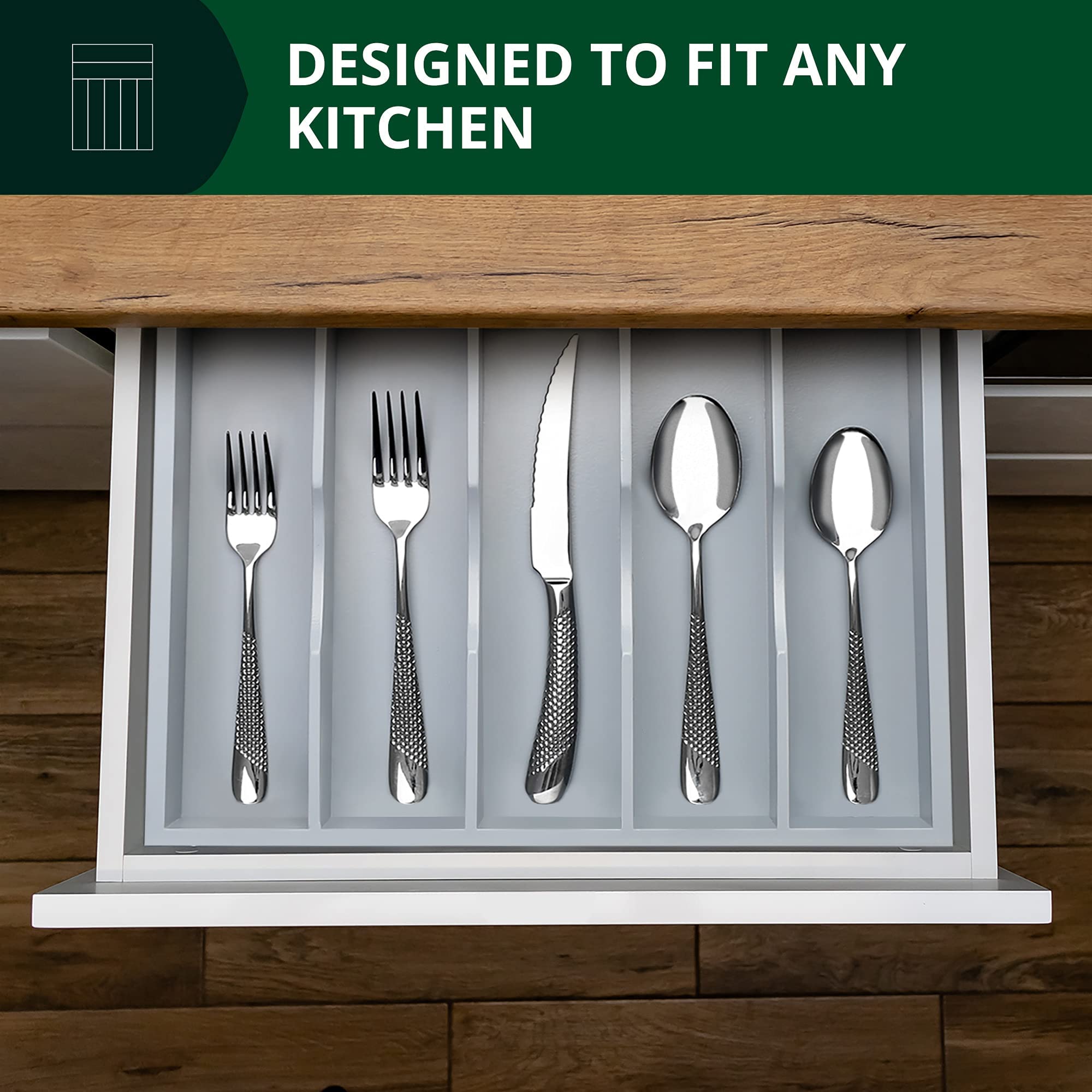 Royal Craft Wood Luxury Bamboo Utensil Rack And Silverware Organizer And Silverware Organizer, Utensil Holder And Cutlery Tray W