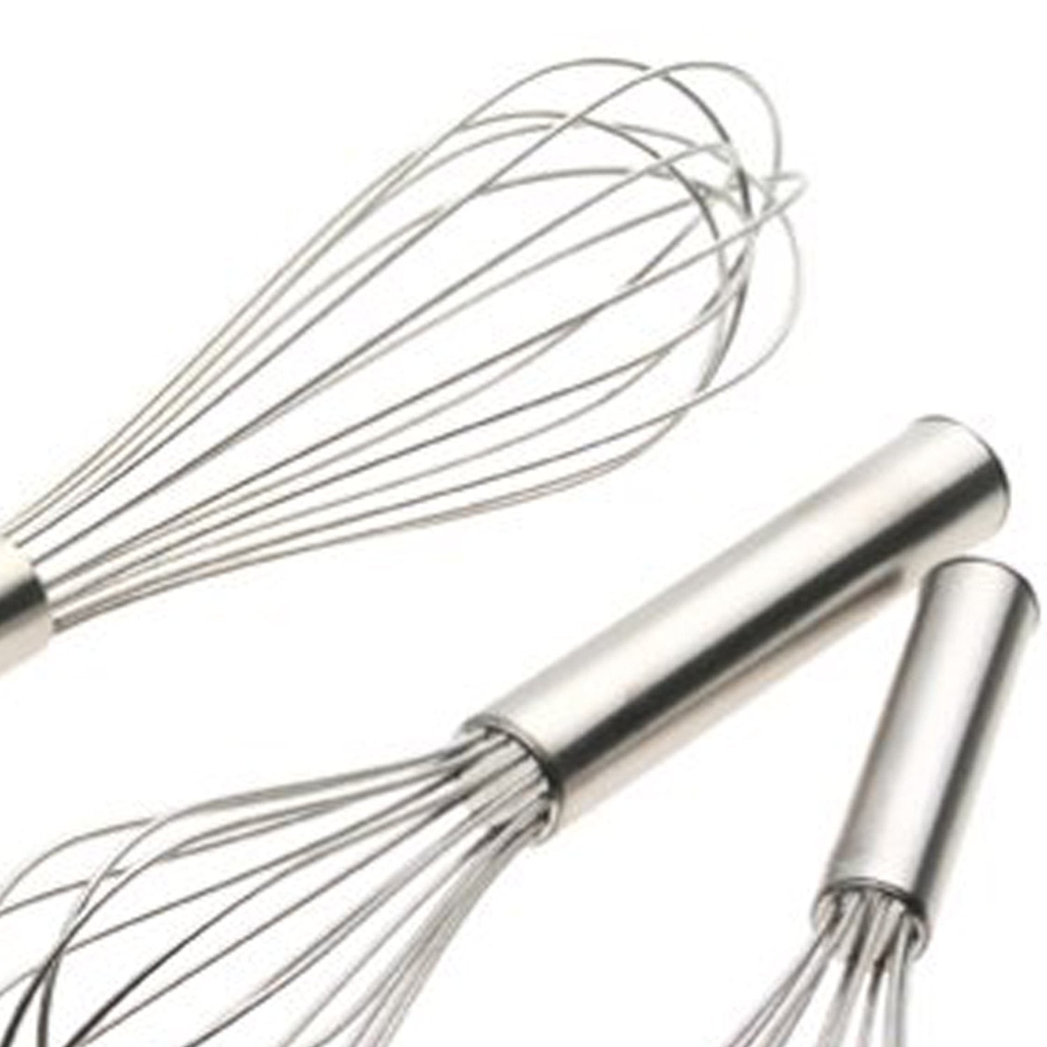 Norpro Stainless Steel Balloon Whisk Set of 3 - 6"/8"/10" Sizes, Silver, Model 2115
