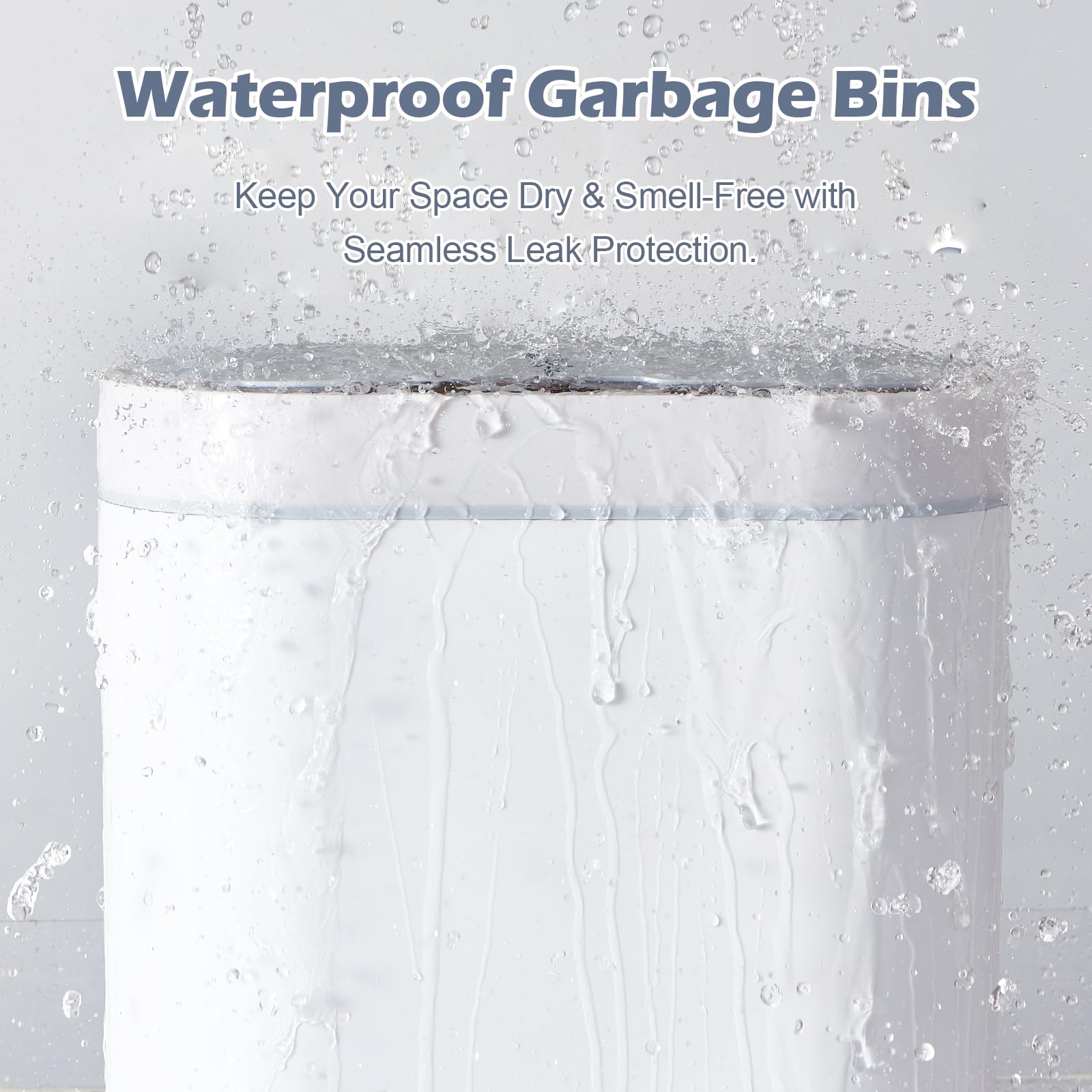 Elpheco 2 Pack Bathroom Motion Sensor Trash Can 2.5 Gallon + 2 Gallon Automatic Garbage Can, Slim Plastic Smart Trash Bin With L