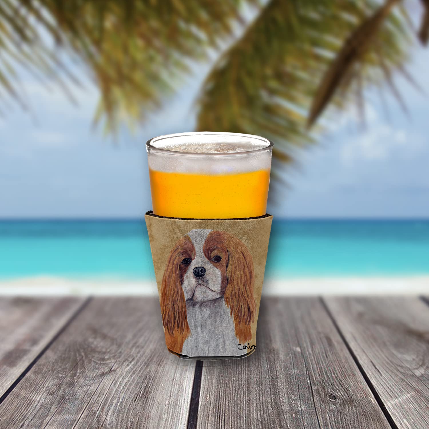 Cavalier Spaniel Red Solo Cup Beverage Insulator Hugger