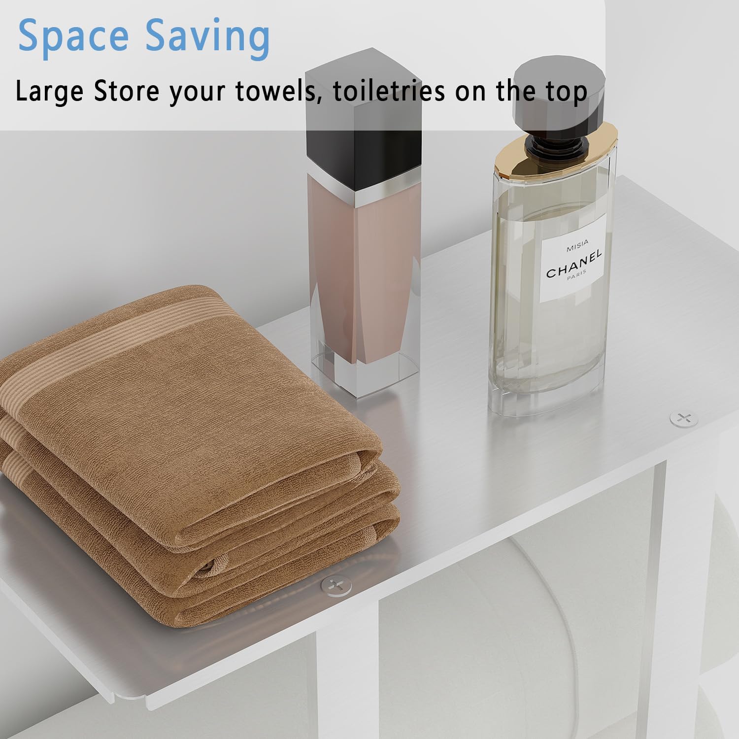 Towel Racks For Bathroom, Bethom Towel Rack Wall Mounted With Shelf & 3 Hooks, Towel Storage For Small Bathroom For Rolled Bath