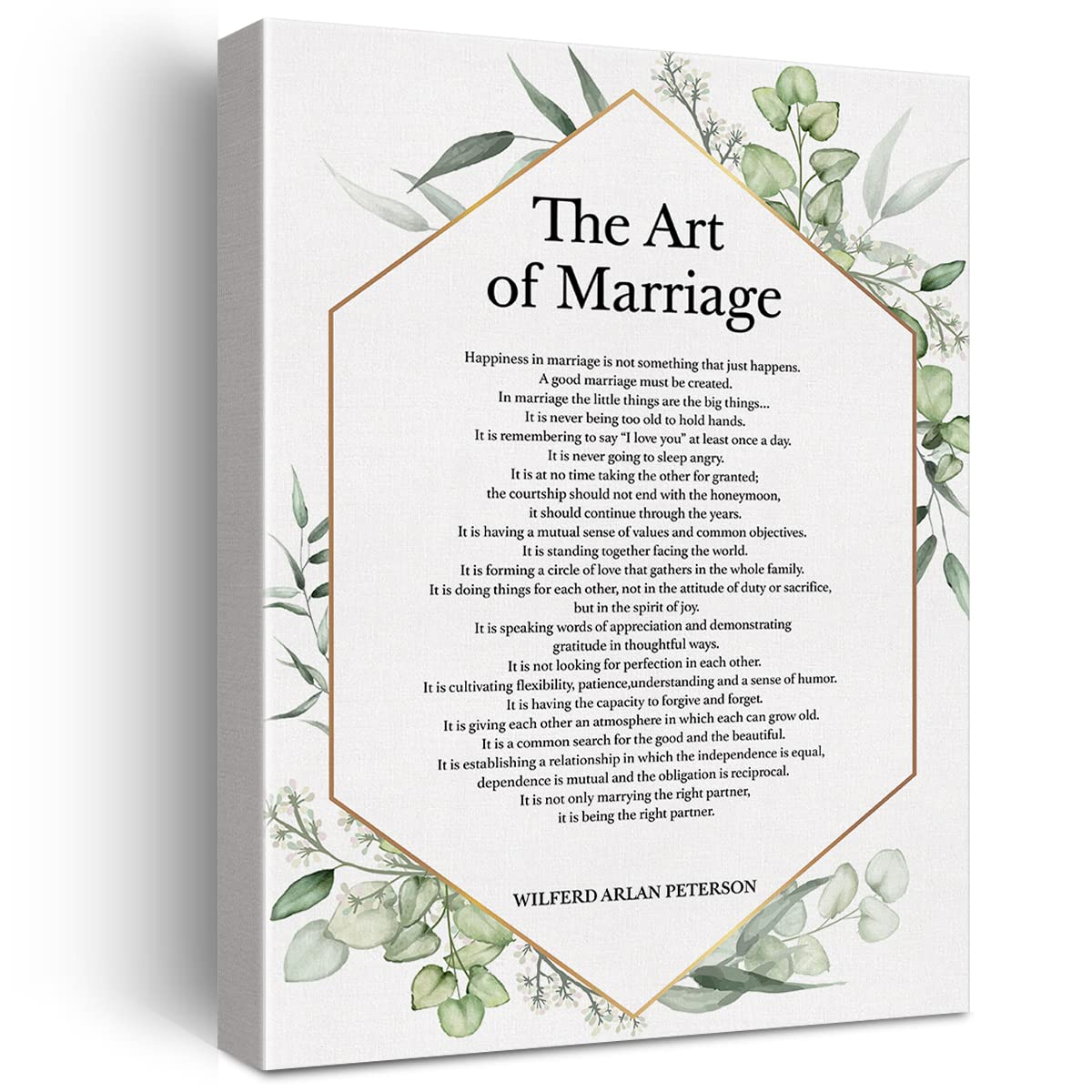 Lexsivo The Art Of Marriage Print Canvas Wall Art Home Decor Happiness In Marriage Is Not Something Painting 12X15 Canvas Poster