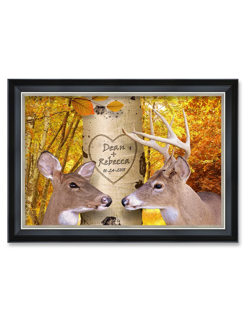 Ipic - Oh My Dear, Personalized Wall Art With Names And Date On, Giclee Prints With Solid Wood Frame, Custom Memorial Gifts For