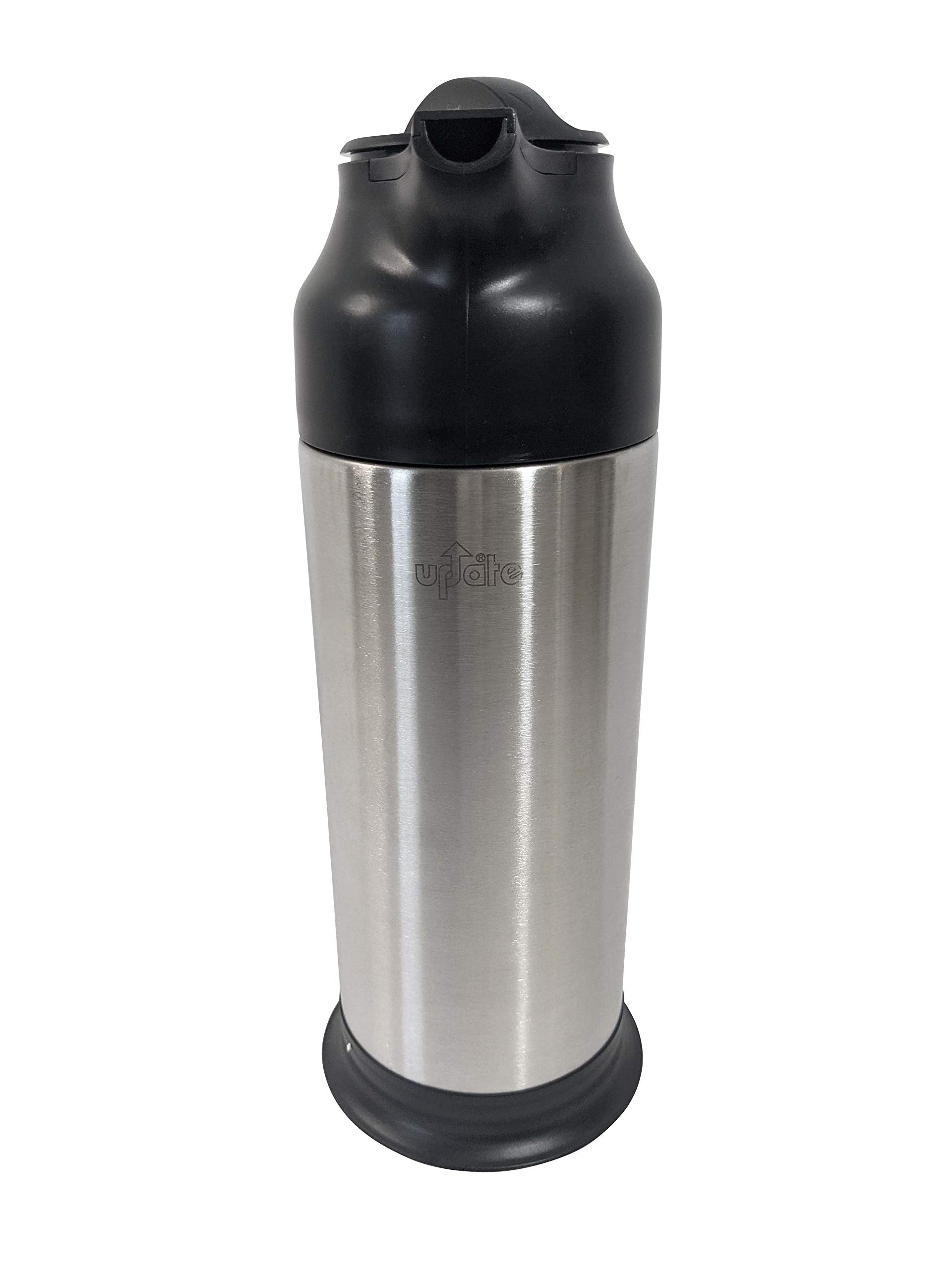 Update International (SV-70) 24 Oz Black and Stainless Cream Server Clear