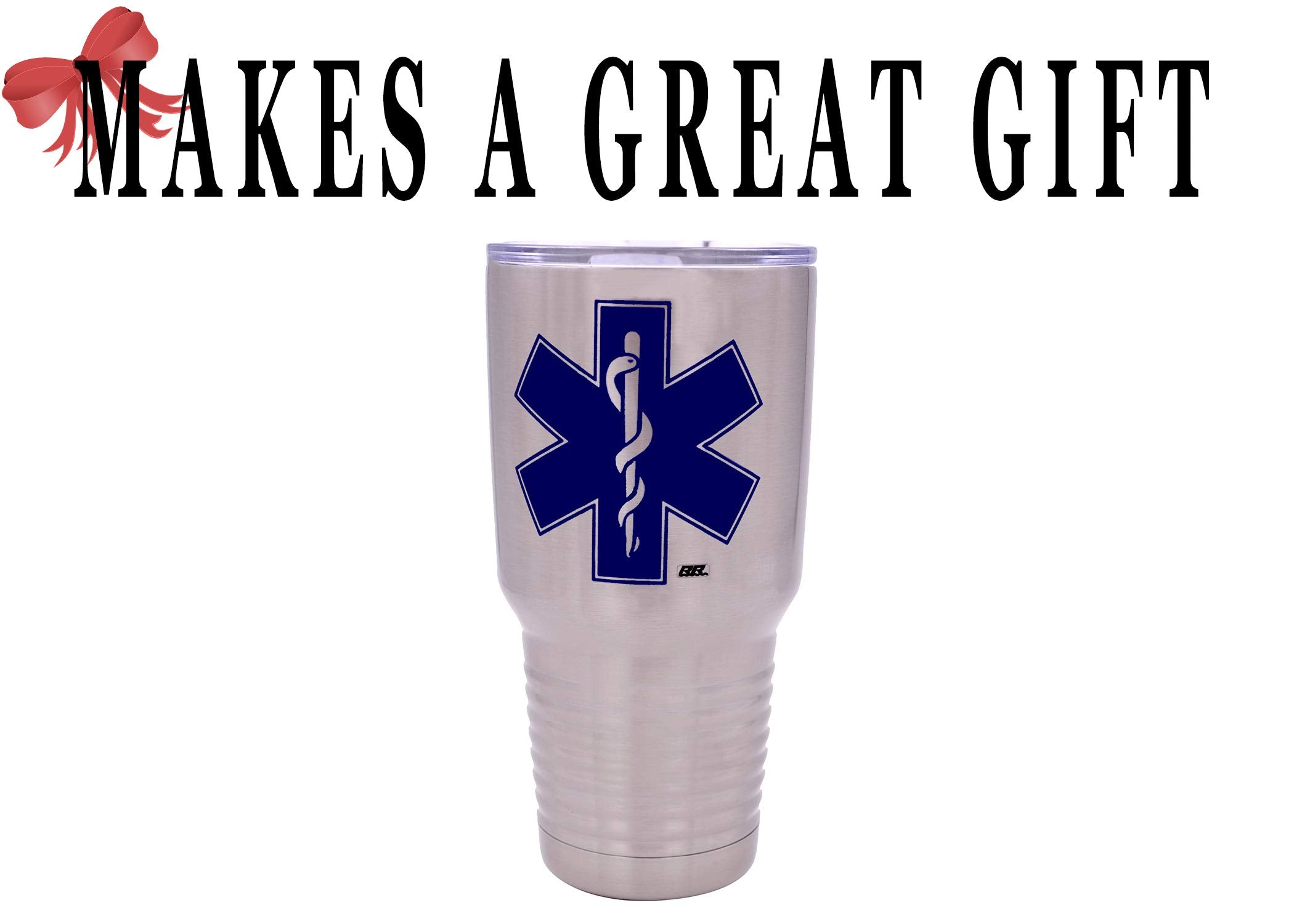 Rogue River Tactical Emt Ems Star Of Life 30 Ounce Travel Tumbler Mug Cup W/Lid Paramedic Gift Ambulance