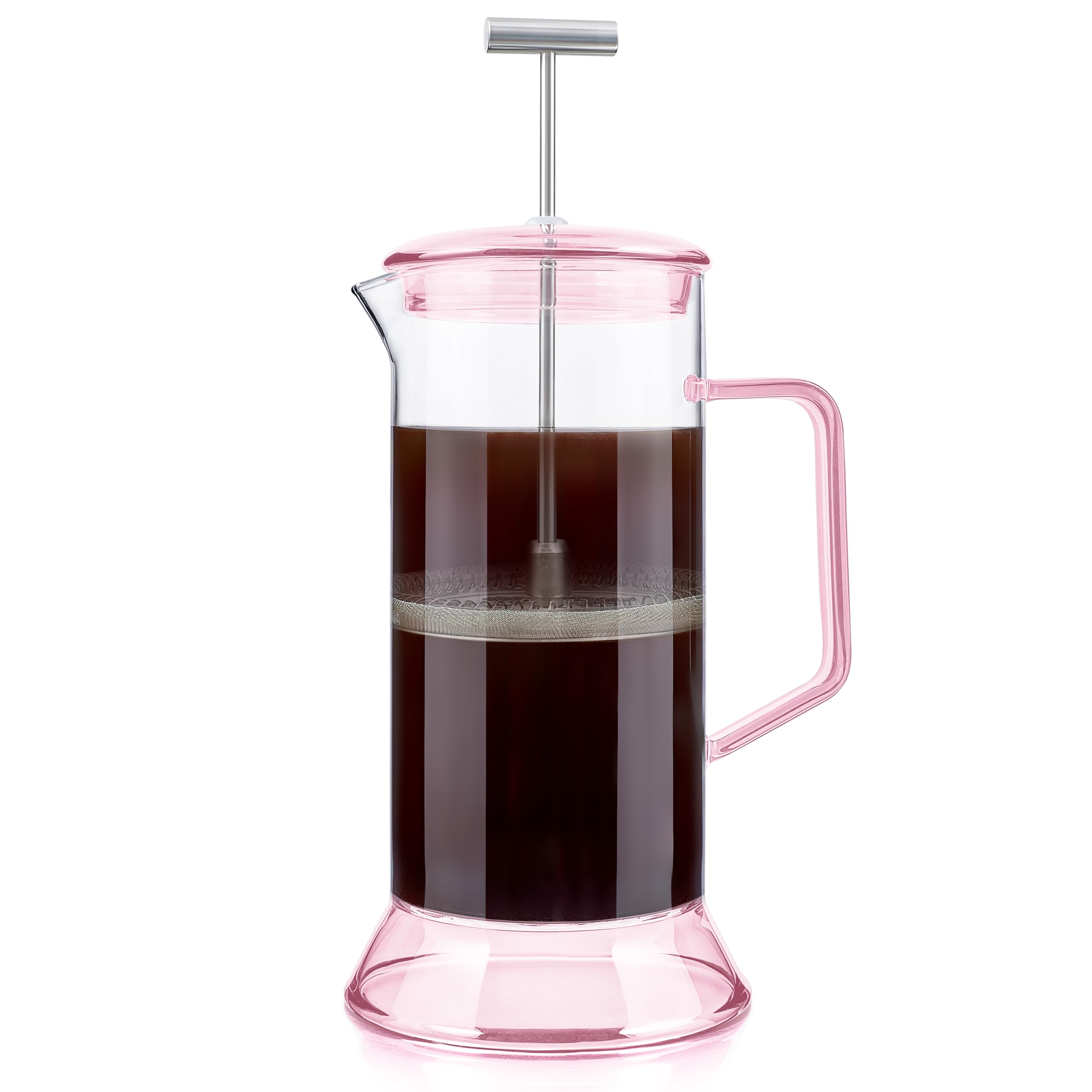 Teabloom Borosilicate Glass Tea Press & Coffee Maker, 24-Ounce, Dawn Rose, Lead-Free, Model 810019872785
