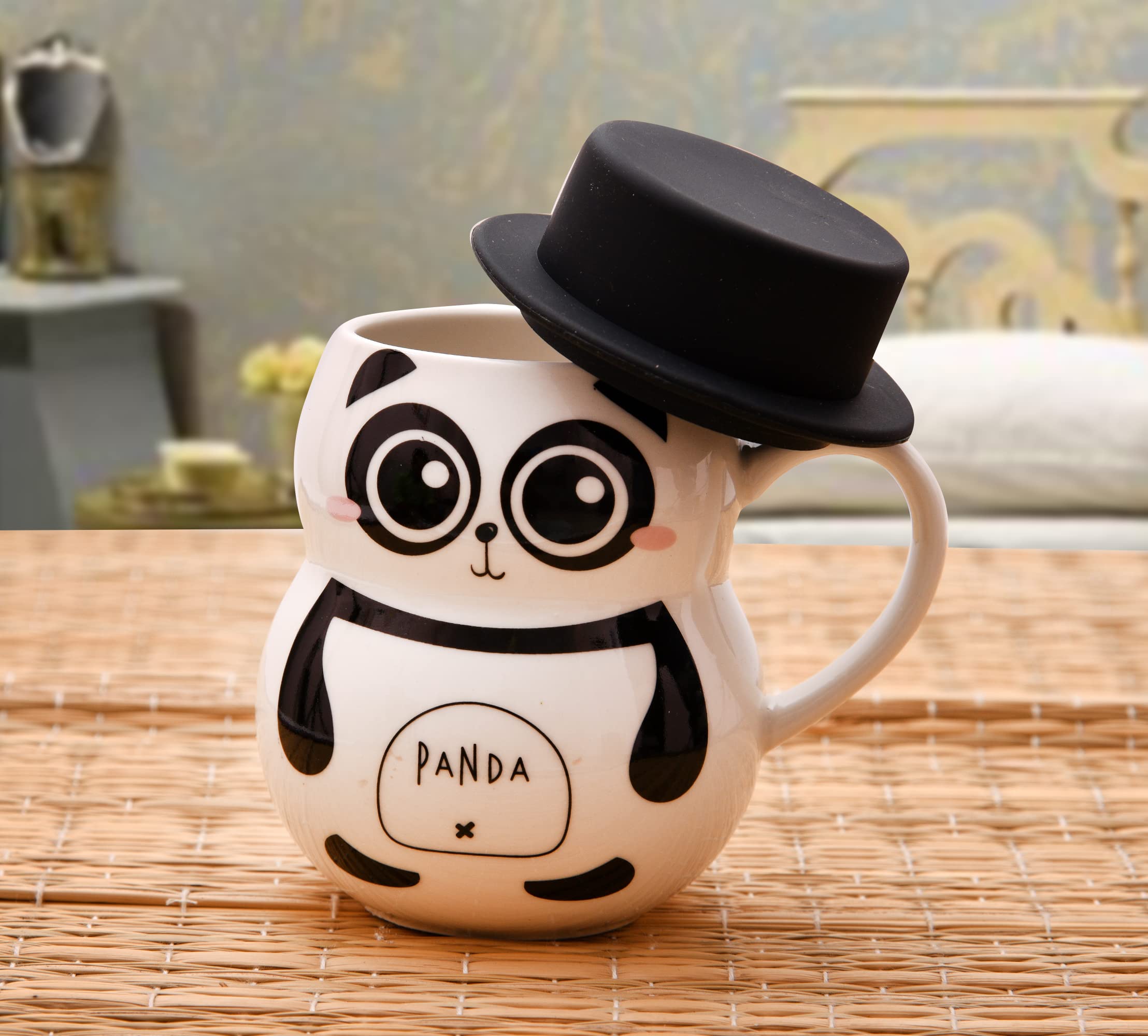 Wings Mart Ceramic Panda Coffee Mug 330 Ml Coffee Milk Tea Cup With Funny Lid Perfect Novelty Best Gift For Birthday Gift For Ch