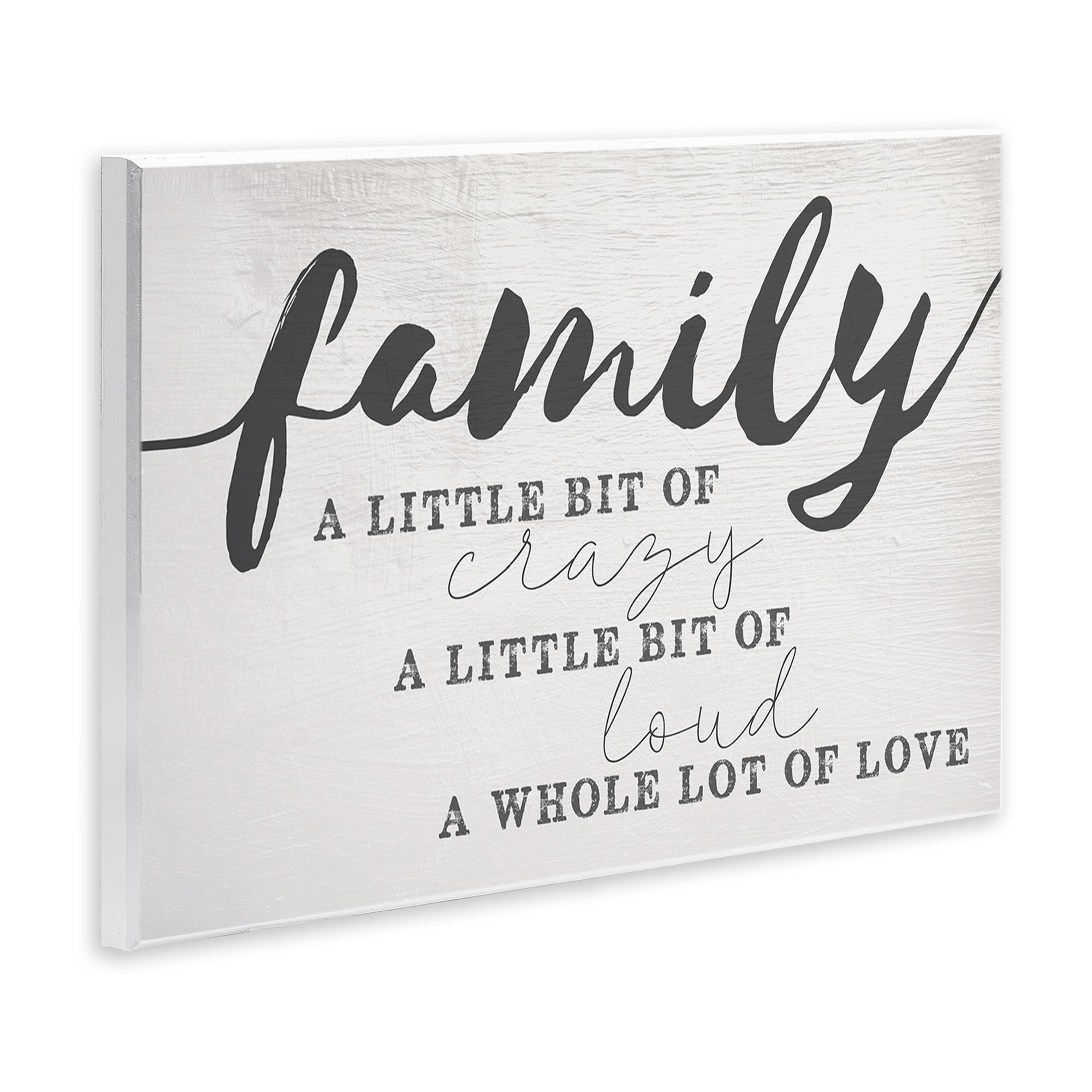 Stupell Industries Family Crazy Loud Love Inspirational Word Design Wall Plaque, Multi-Color 13 X 19