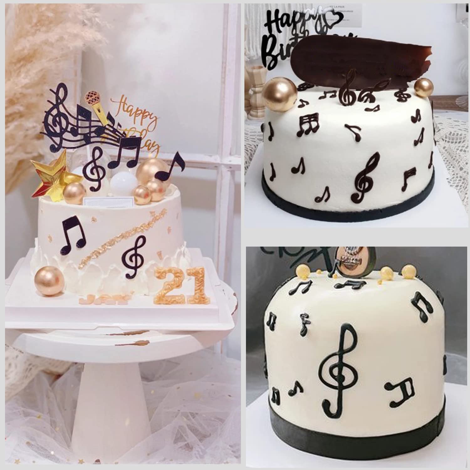 Mujiang Music Note Fondant Mold Music Note Lace Silicone Molds For Cake Decorating Cupcake Topper Candy Chocolate Polymer Clay G