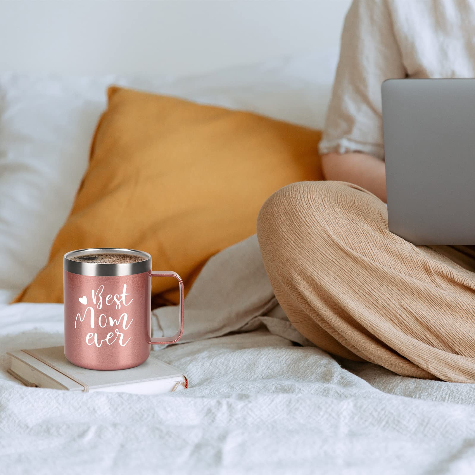 GINGPROUS Best Mom Ever Insulated Travel Mug, Mother's Day Christmas Birthday Gifts for Mom Mother New Mom Mom to Be Mama, Stain
