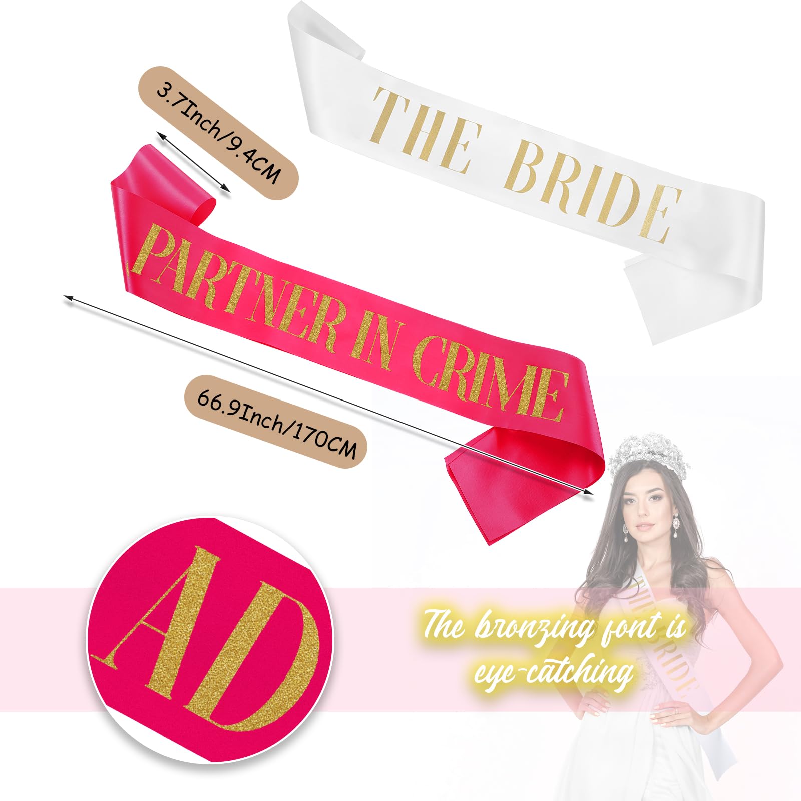 Leifide 10 Pack Bride Sash And Bridesmaid Sash Set Bachelorette Party Sashes Bridal Shower Decorations Bride Gifts Team Sash For