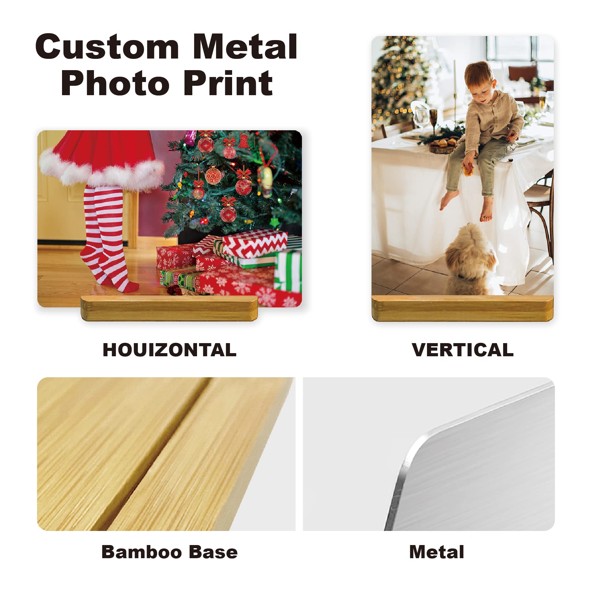 Custom Style Metal Photo Print - Personalized 4"x6" Vertical Frame Gift for Family and Lovers