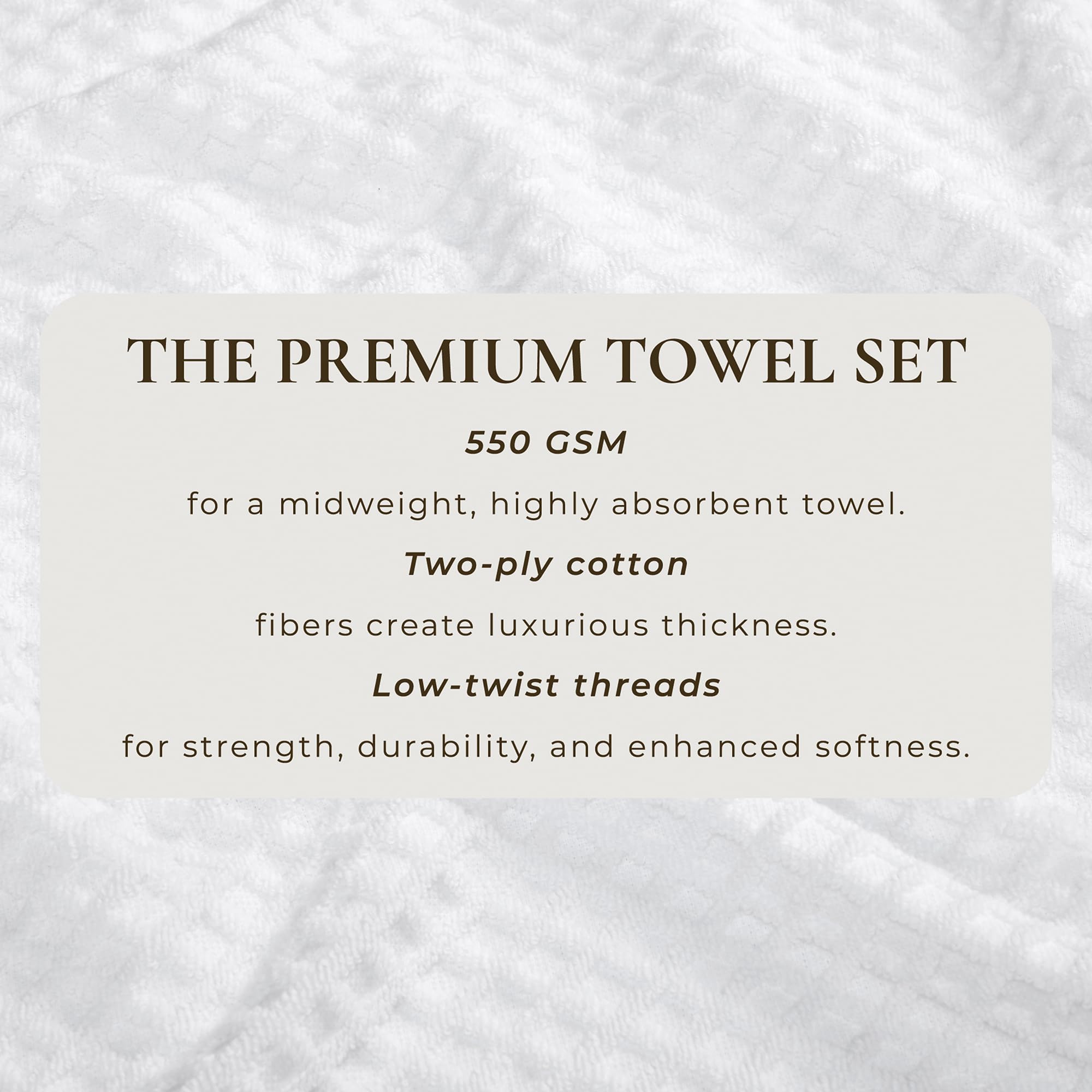 Great Bay Home 100% Cotton Bath Towel and Washcloth Sets | 2 Bath Towels  2 Hand Towels  and 2 Washcloths | Quick Dry Bath Towels | Grayson Collection (6 Piece Set  Diamond Optic White)