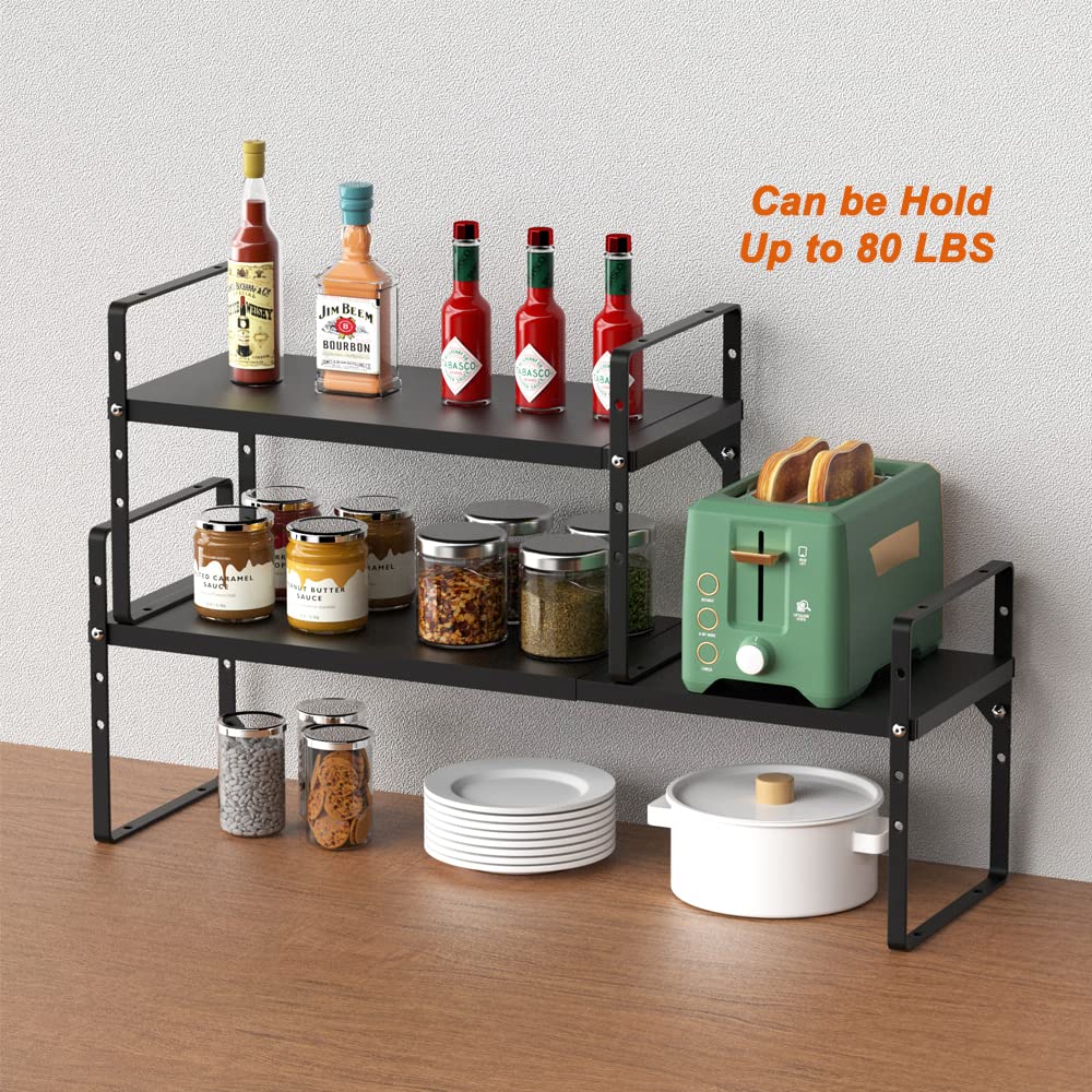 Wejipp Cabinet Organizer Shelf Expandable In Cabinet Storage Shelf Kitchen Cupboard Organizer Stackable Spice Rack Kitchen Pantr