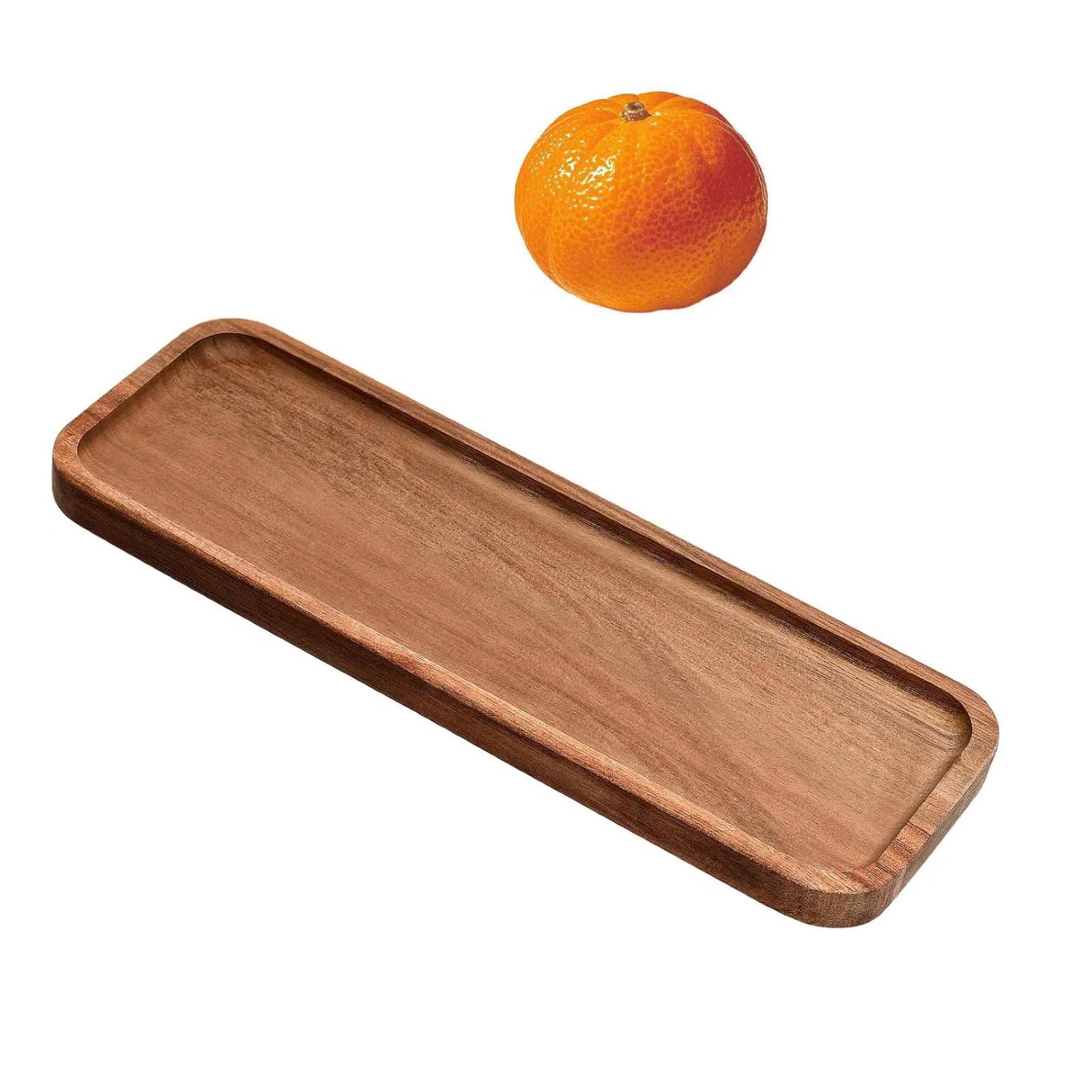 Lorisarm 11.2X 4 Small Wooden Serving Platters And Trays, Natural Acacia Wood Tray For Dessert,Appetizer, Cheese, Fruit, Cookie.