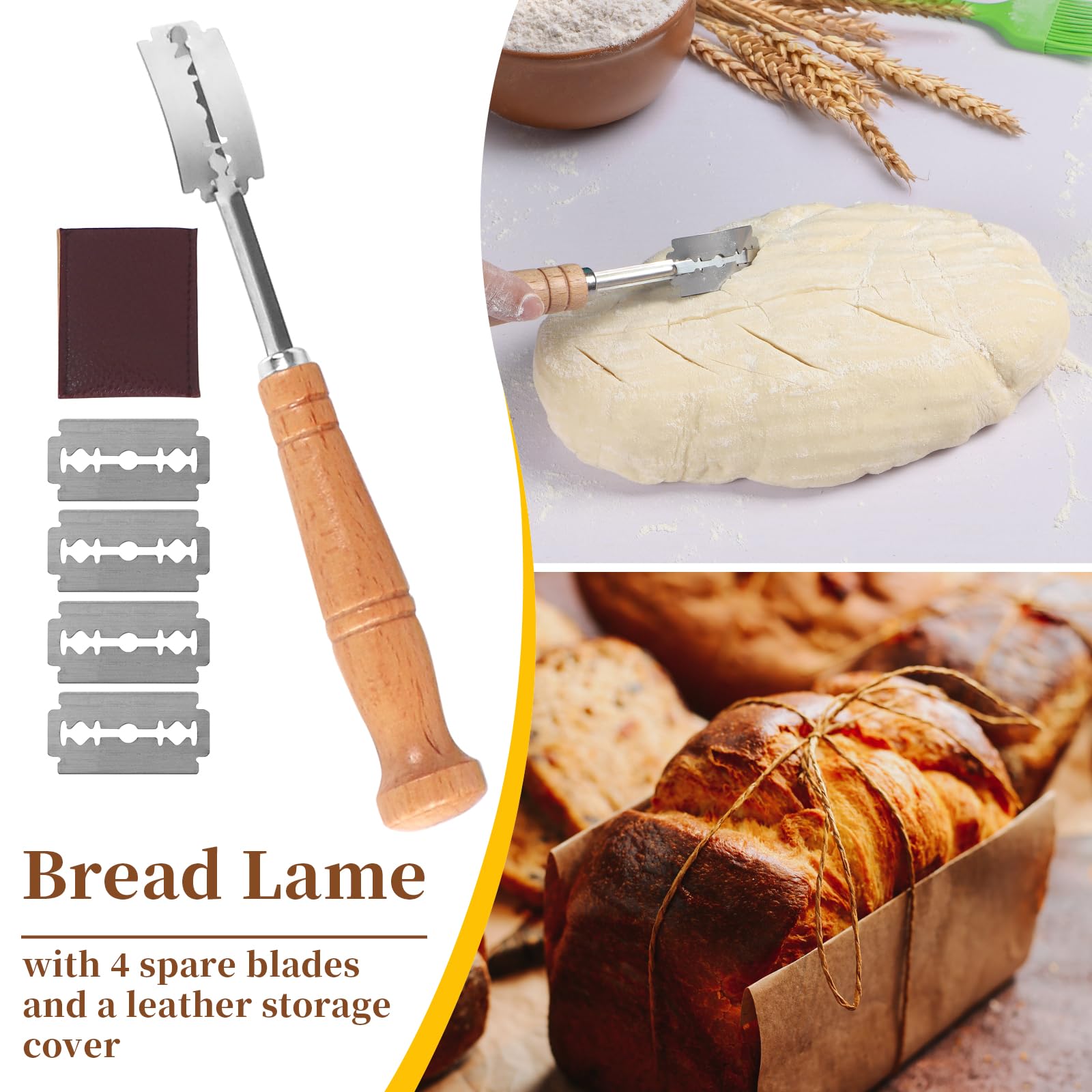 Banneton Bread Proofing Basket Set, 11 Inch Sourdough Proofing Basket And Bread Baking Supplies-Bread Lame, Danish Whisk, Bowl &